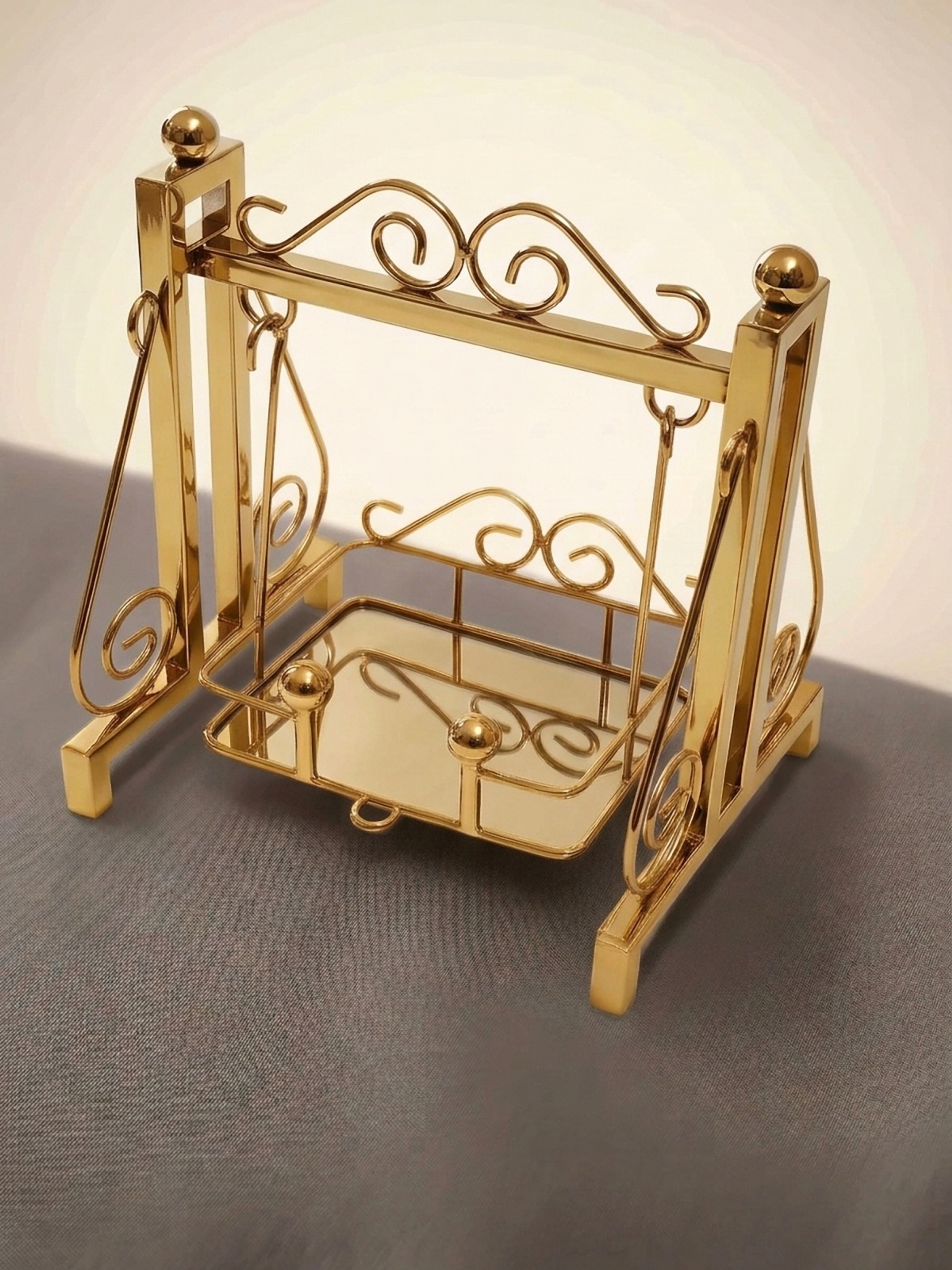 Gold Jhula 10" stainless steel swing – Front