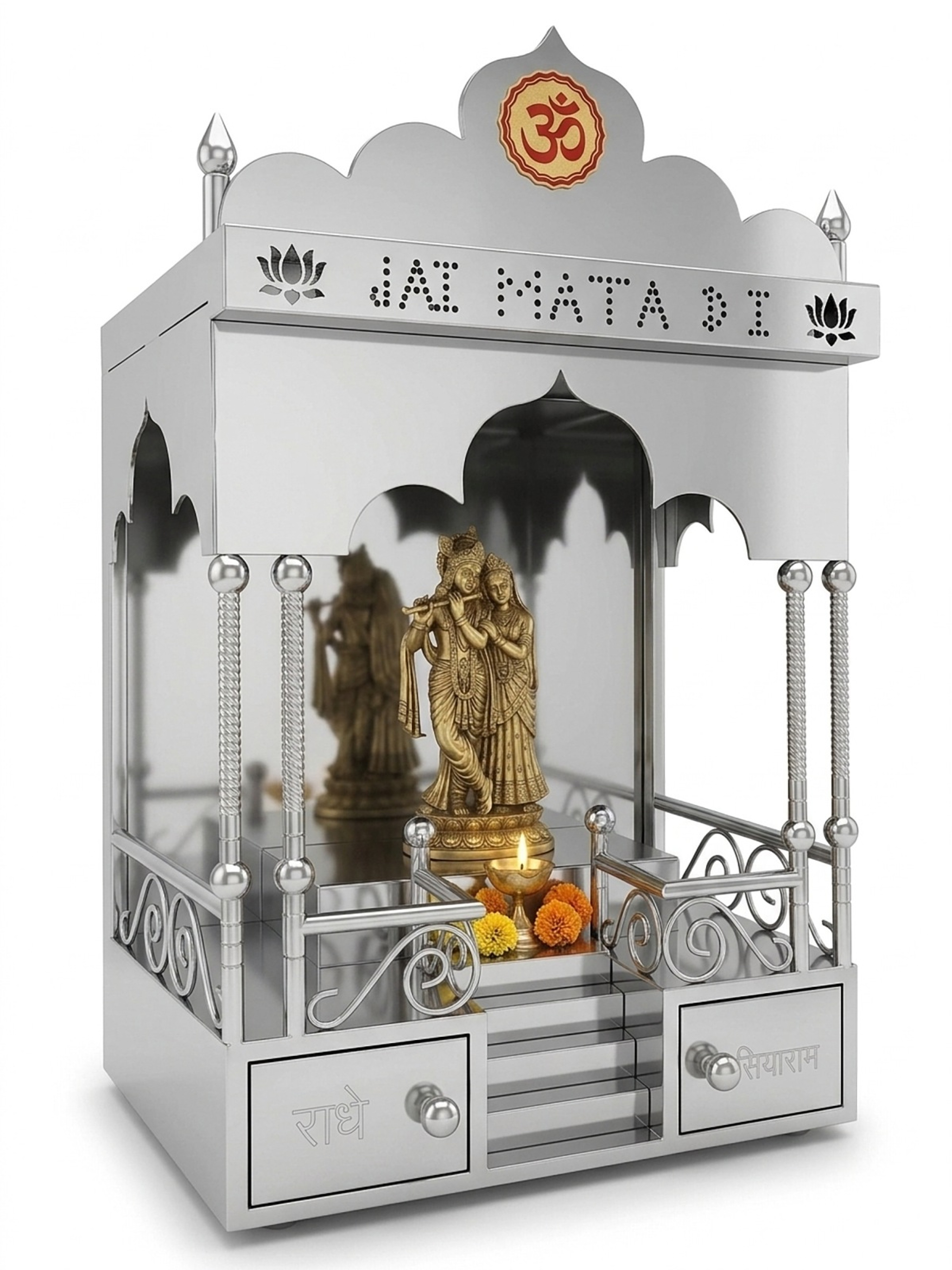 Stainless Steel Home Temple (Mandir) – Left side