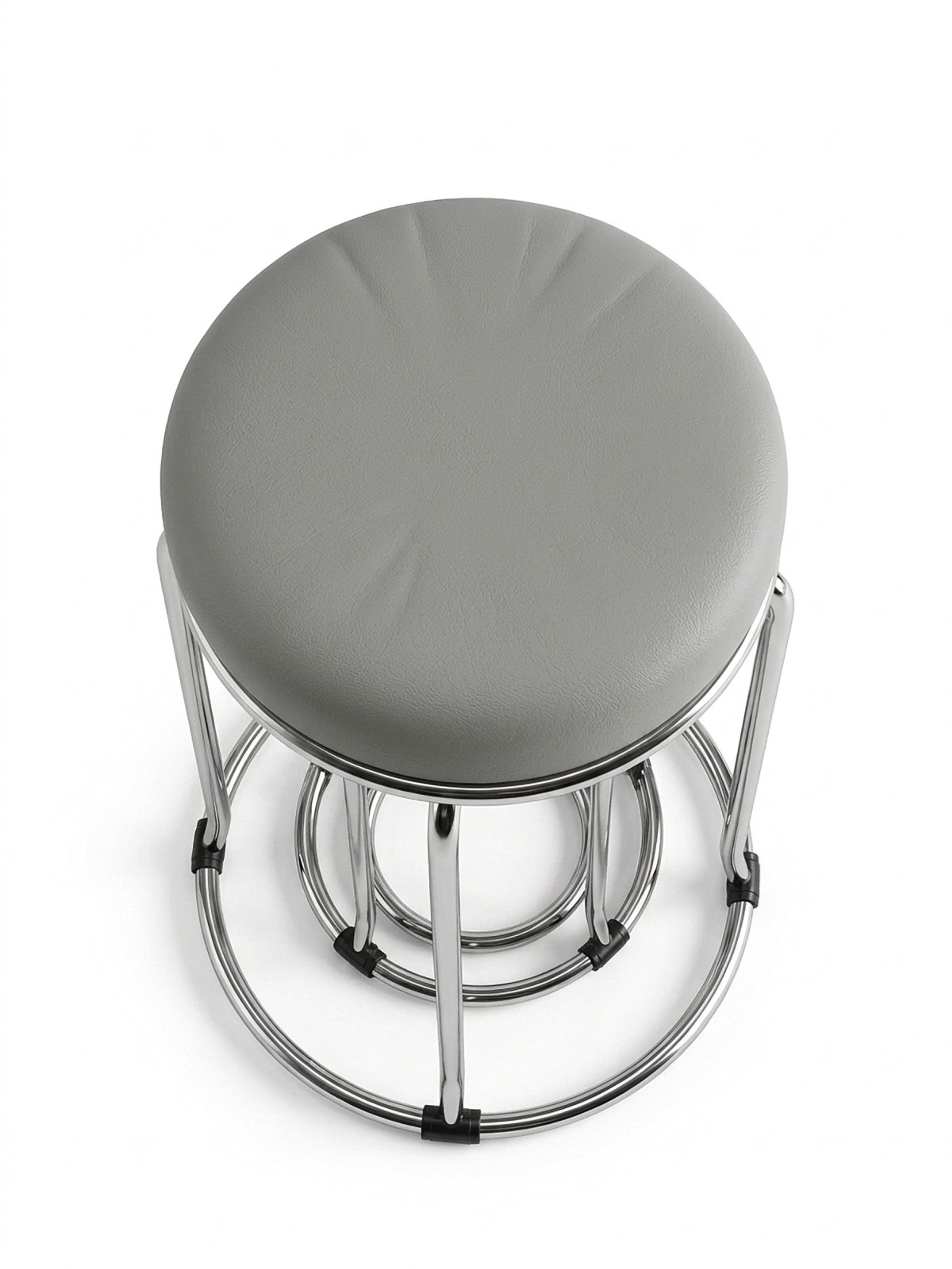 Stainless Steel Round Cushioned Stool – Top