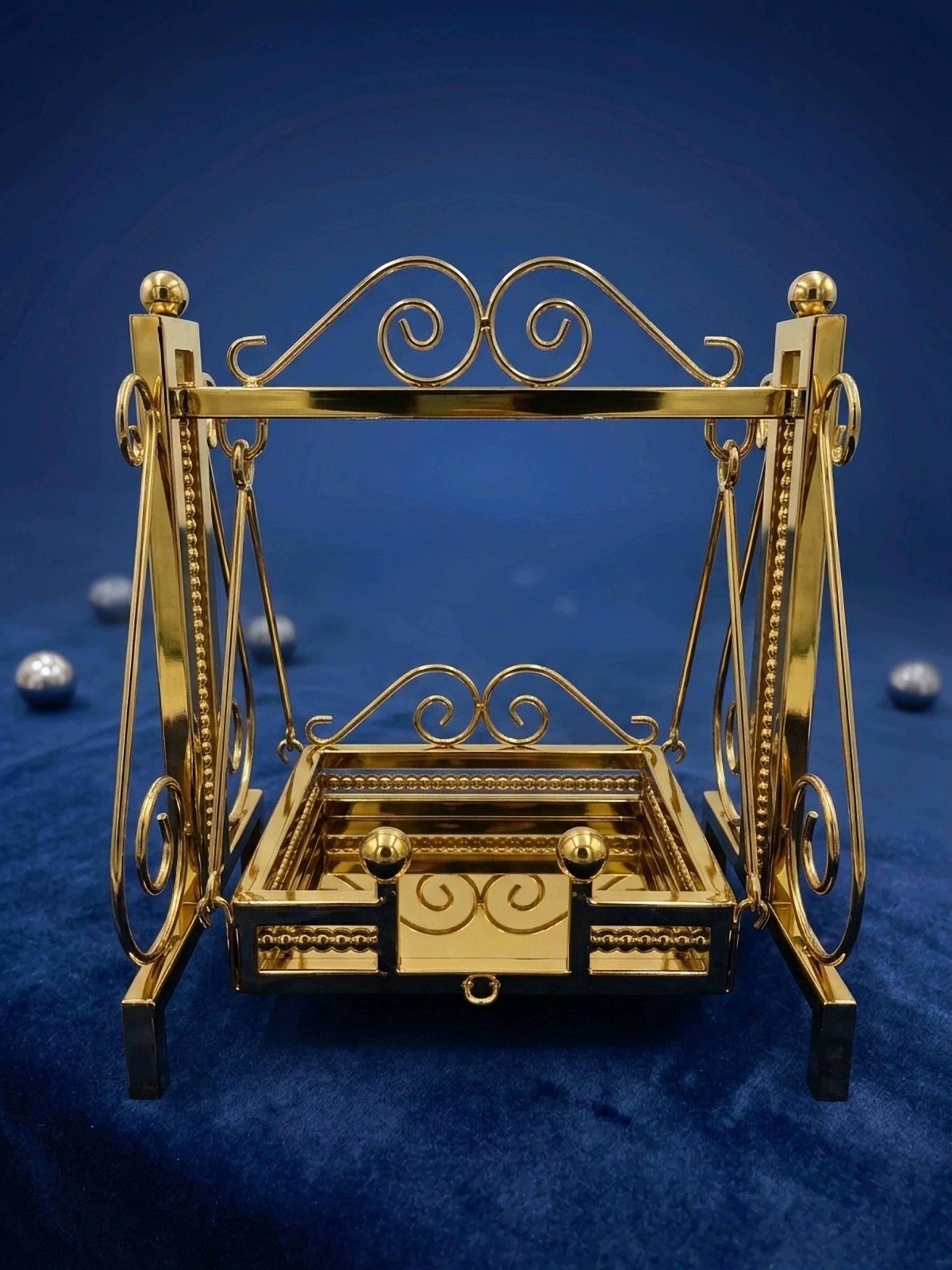 Gold Jhula 11" stainless steel swing – Front