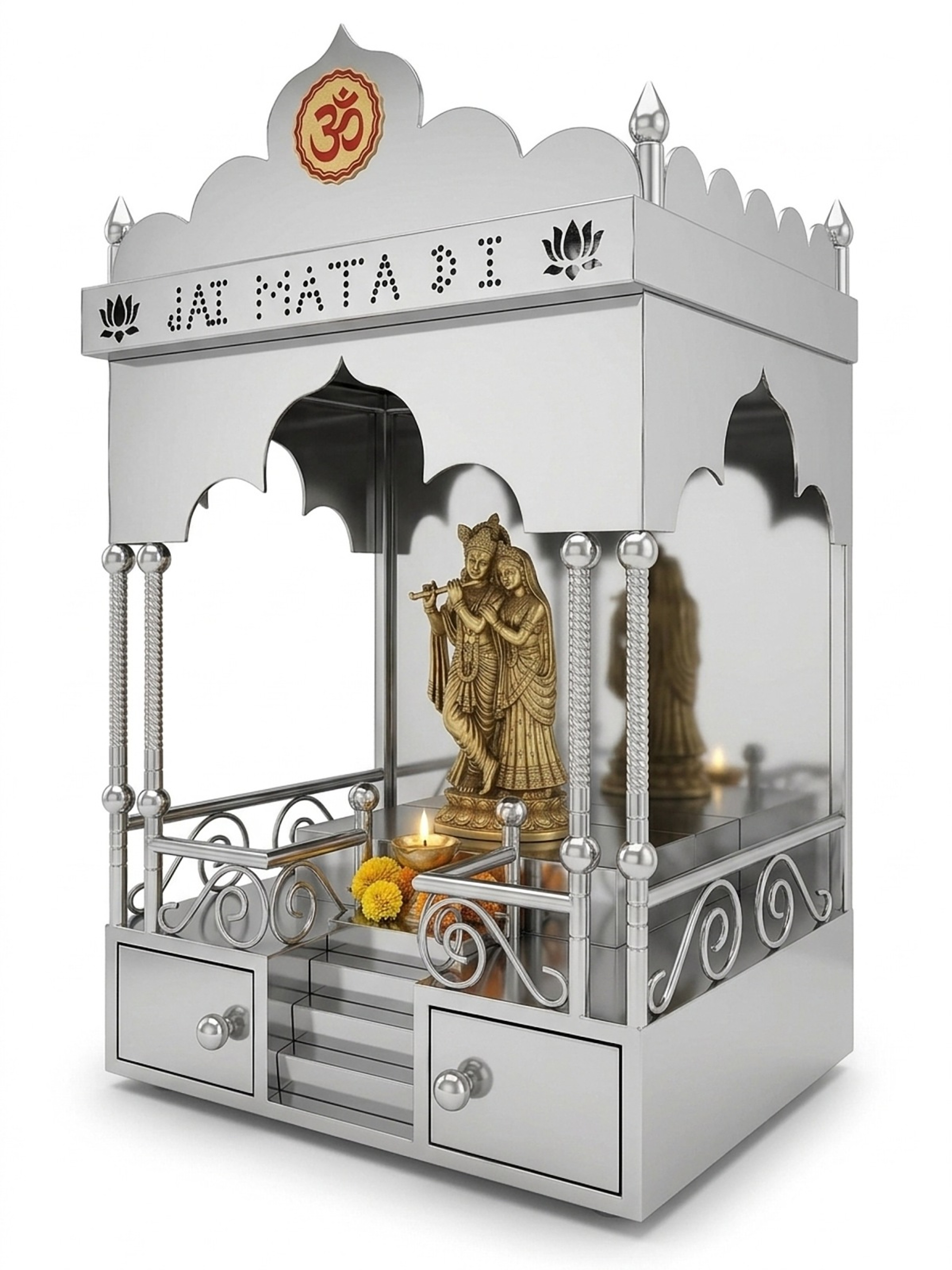 Stainless Steel Home Temple (Mandir) – Right side