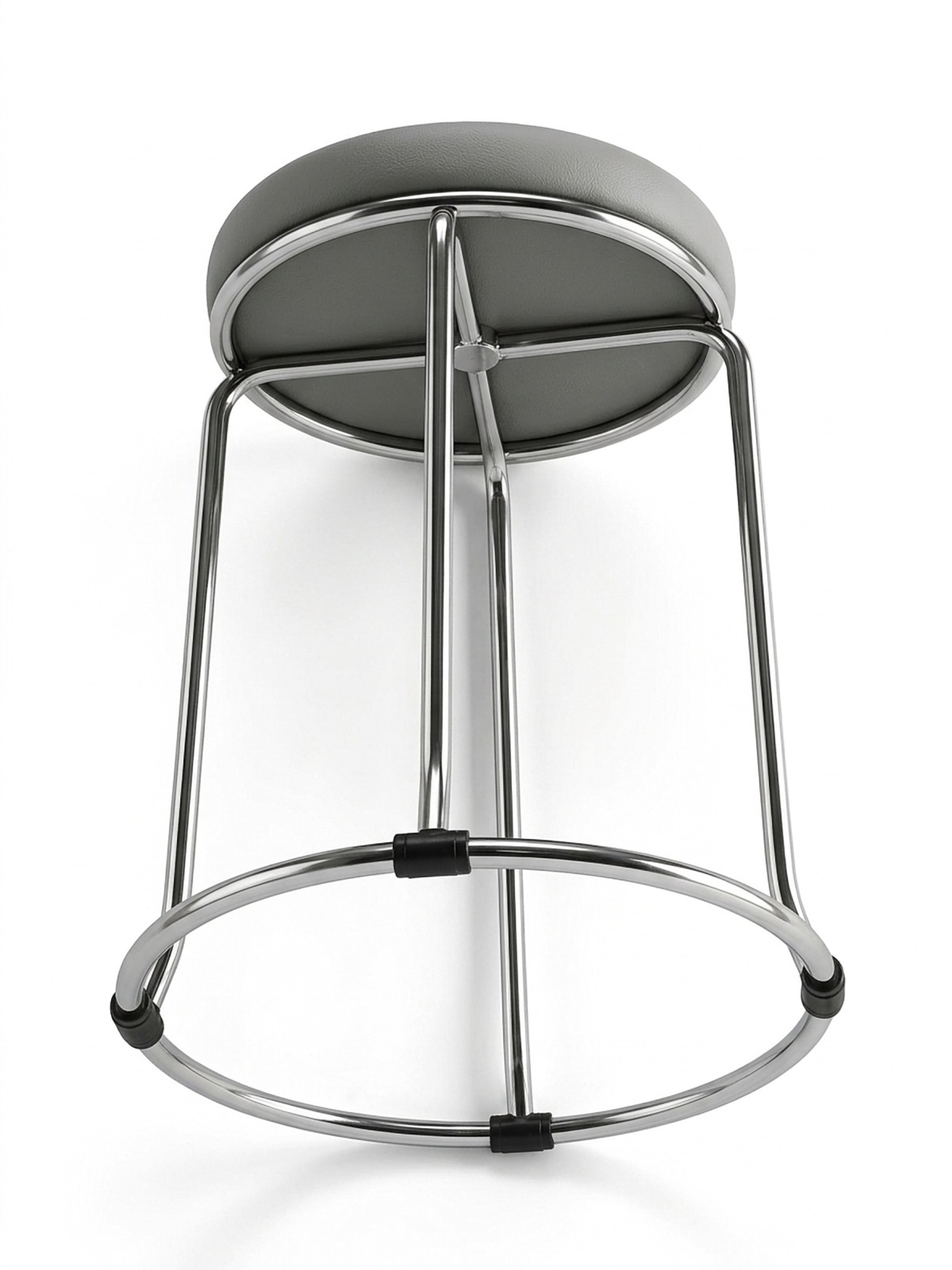 Stainless Steel Round Cushioned Stool – Low angle