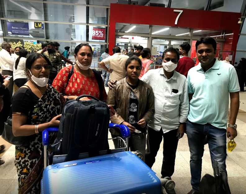 Indian Students in Bangalore Airport