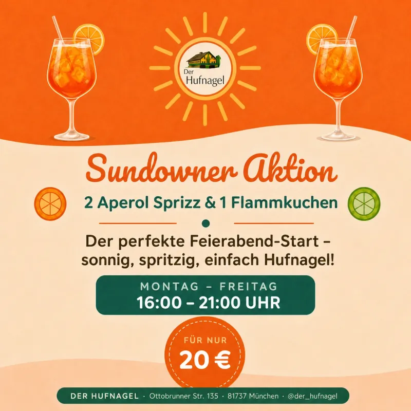 SUNDOWNER AKTION - Montag - Freitag von 16 - 21 Uhr