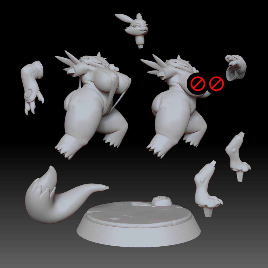 Renamon Milf Statue | Digimon Fan Art by GeneralButa SFW,NSFW 3d printed statue,3d printed,Renamon Milf Statue,digimon statue,nsfw statue,3d printed figure