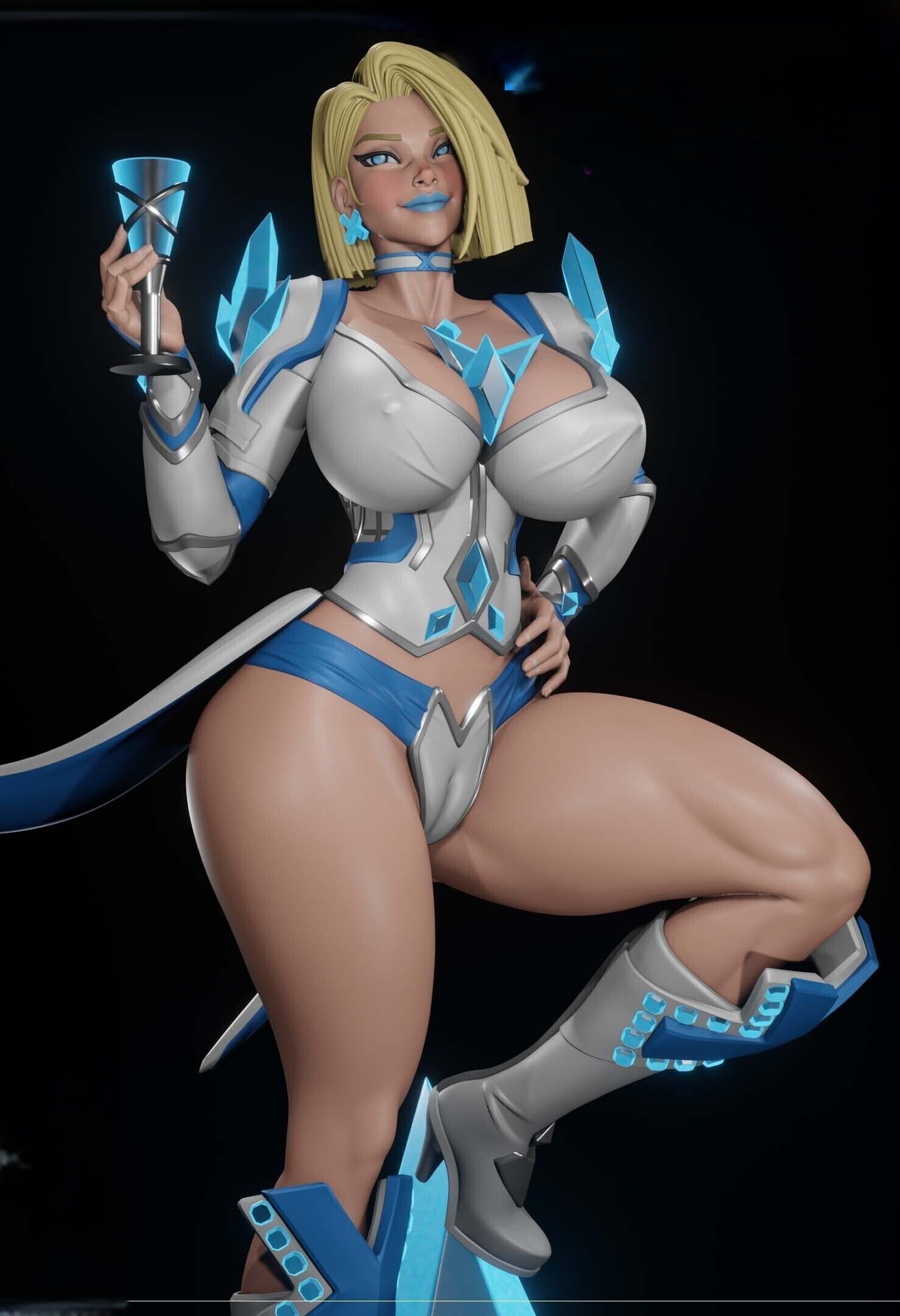 Emma Frost Statue | Marvel Rivals Fan Art by Digital Dark SFW,NSFW,Futa 3d printed statue,3d printed,nsfw statue,futa statue,3d printed figure,Emma Frost Statue