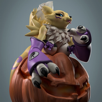 Renamon In The Pumpkin Statue | Digimon Fanart von Anyonensfw SFW,NSFW 3d printed statue,3d printed,nsfw statue,3d printed figure,furry statue,Renamon Statue,Digimon