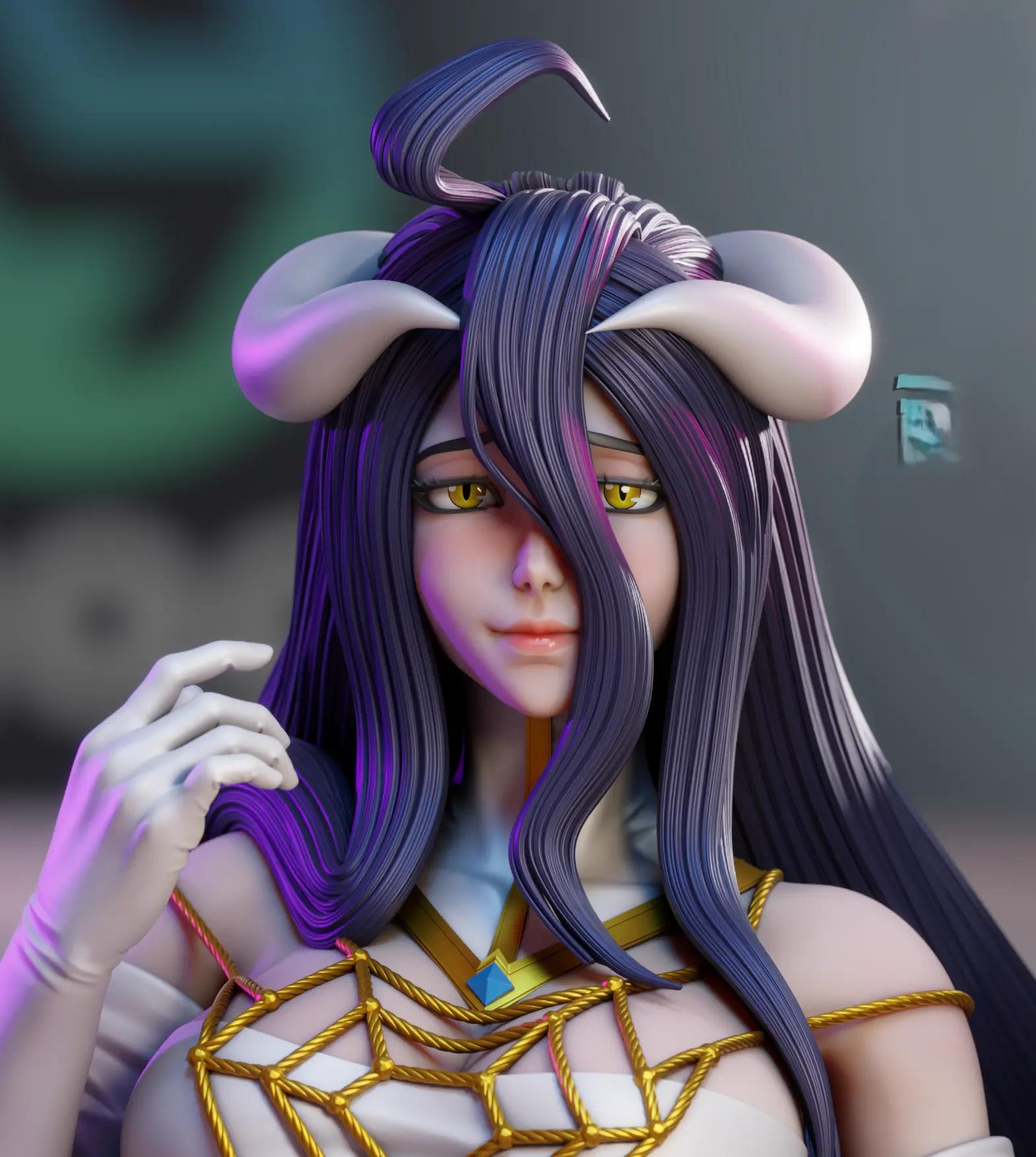Albedo Statue | Overlord Fan Art by 3Dmoonn SFW 3d printed,3d printed statue,Albedo Statue,Overlord statue