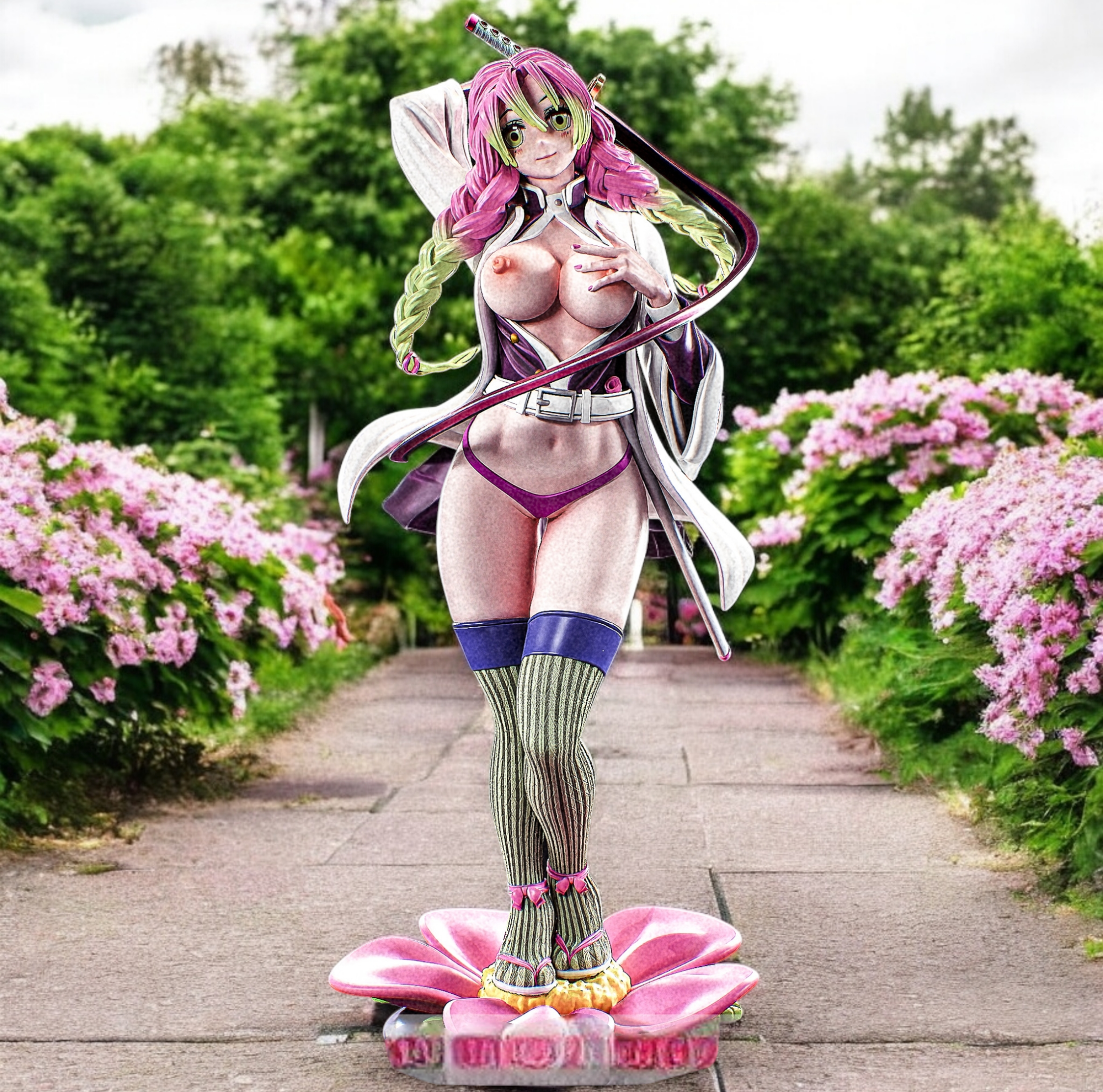 Mitsuri Kanroji Statue | Demon Slayer Fan Art by PEACHFIGURE SFW,NSFW 3d printed statue,3d printed,nsfw statue,3d printed figure,Mitsuri Kanroji Statue,Demon Slayer