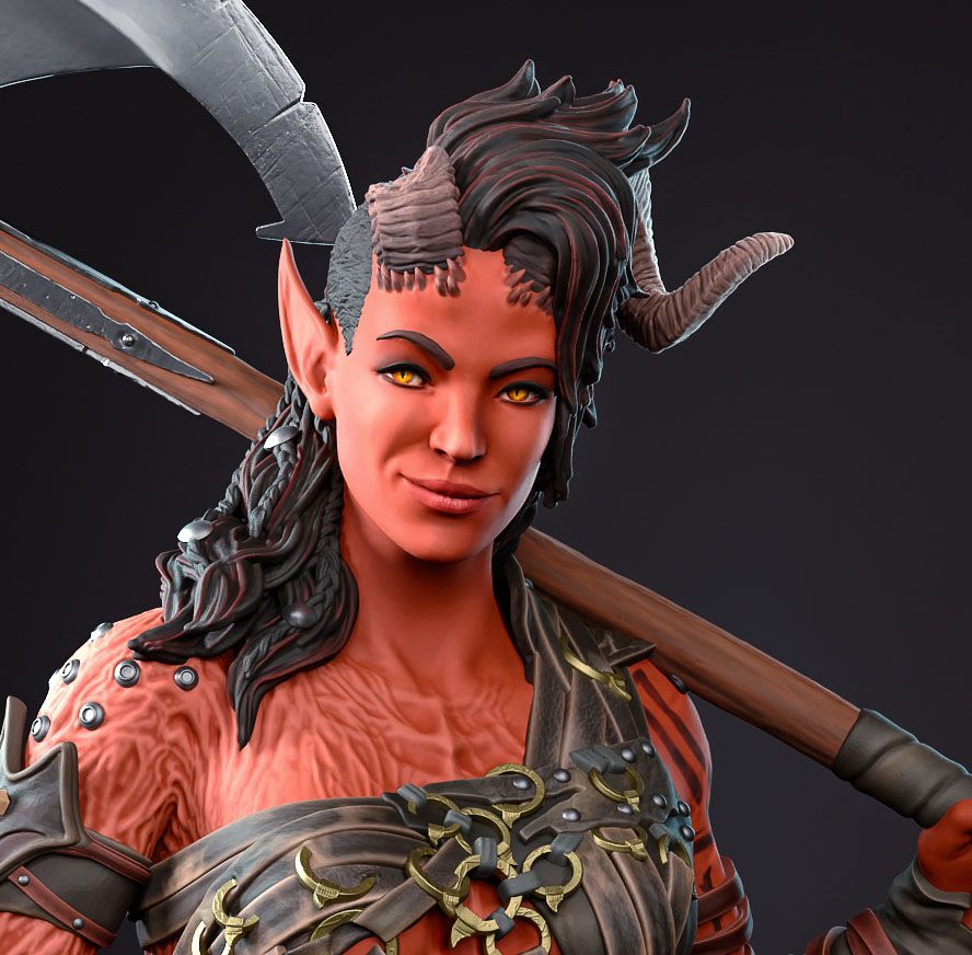 Karlach Statue | Baldur's Gate 3 Fan Art by Bulkamancer SFW 3d printed statue,3d printed,Baldur's Gate Statue,3d printed figure,Karlach statue