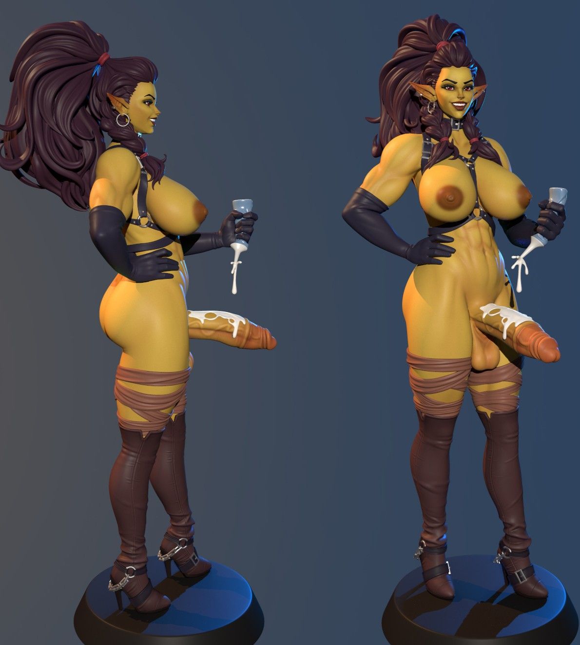 Statue Trisa Orc Dominant | Fan art DnD par Studio Sol Union NSFW,Futa 3d printed statue,3d printed,nsfw statue,futa statue,futa figurines,futanari figurines,futanari statue,3d printed figure,Trisa Orc Dominant Statue ,dnd statue