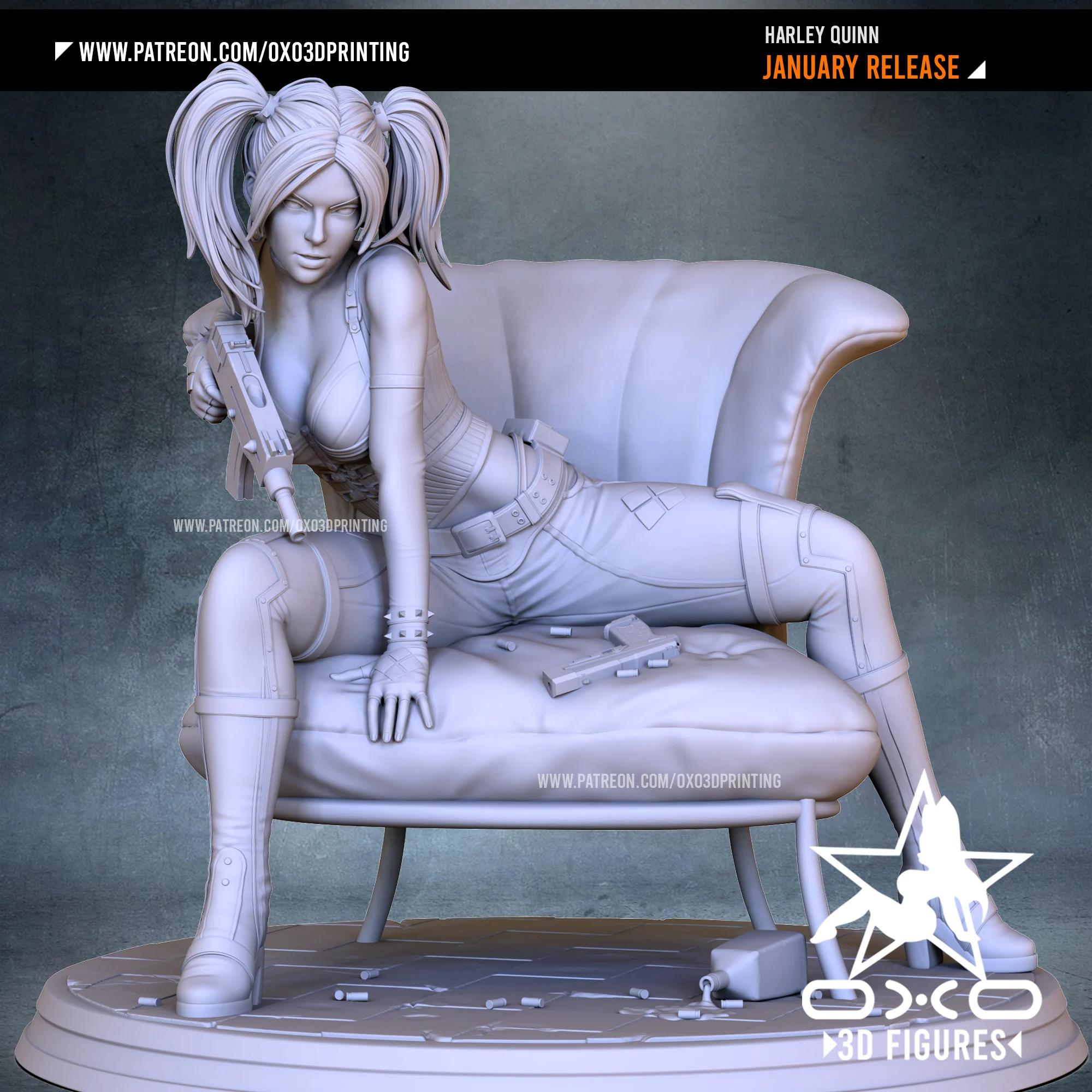 Harley Quinn Statue | DC Fan Art by OXO3D SFW,NSFW null