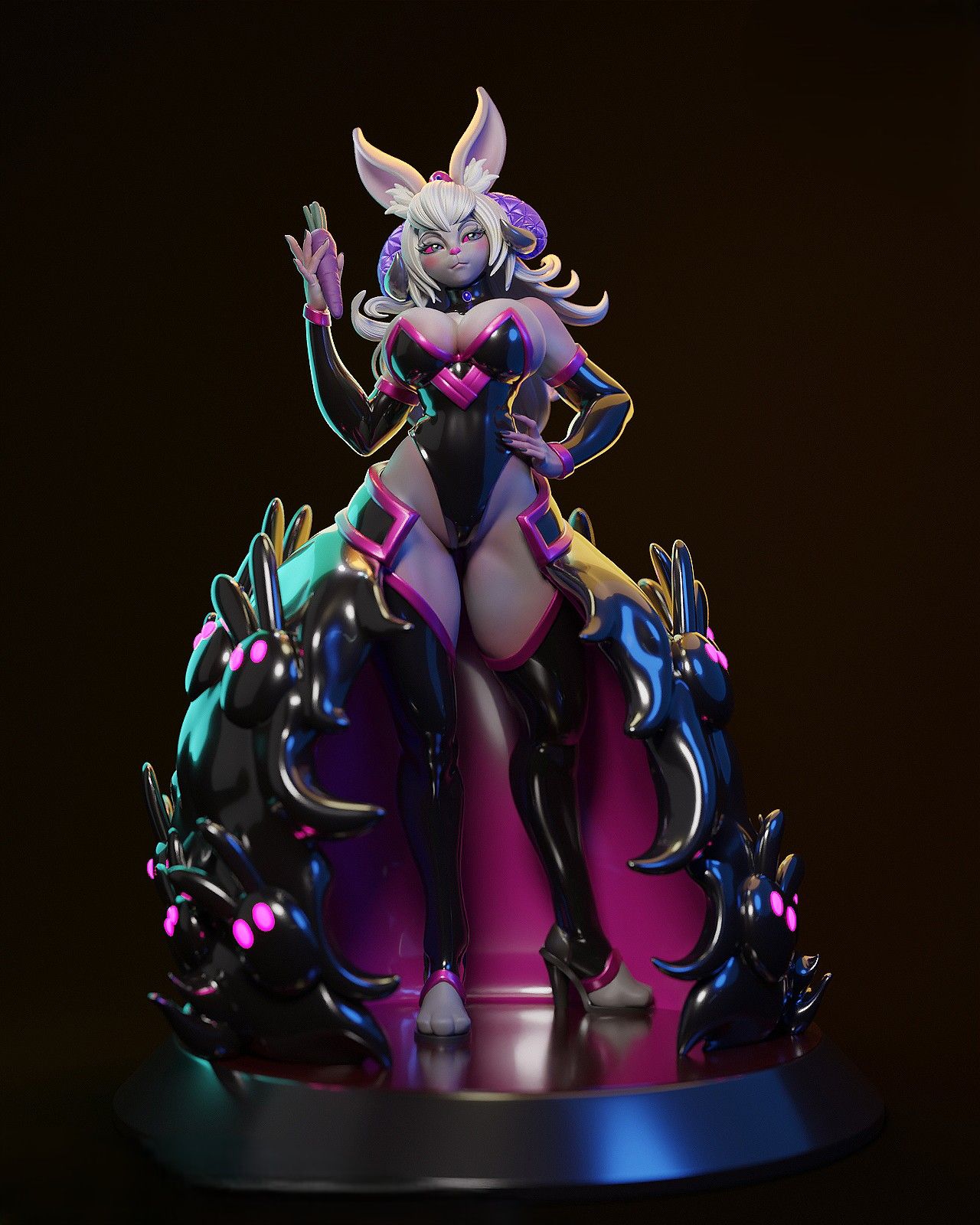 Empress Celestine Rabbit Statue | Subverse Fan Art by E.S Monster SFW,NSFW 3d printed statue,3d printed,Empress Celestine Rabbit statue,nsfw statue,3d printed figure,subverse