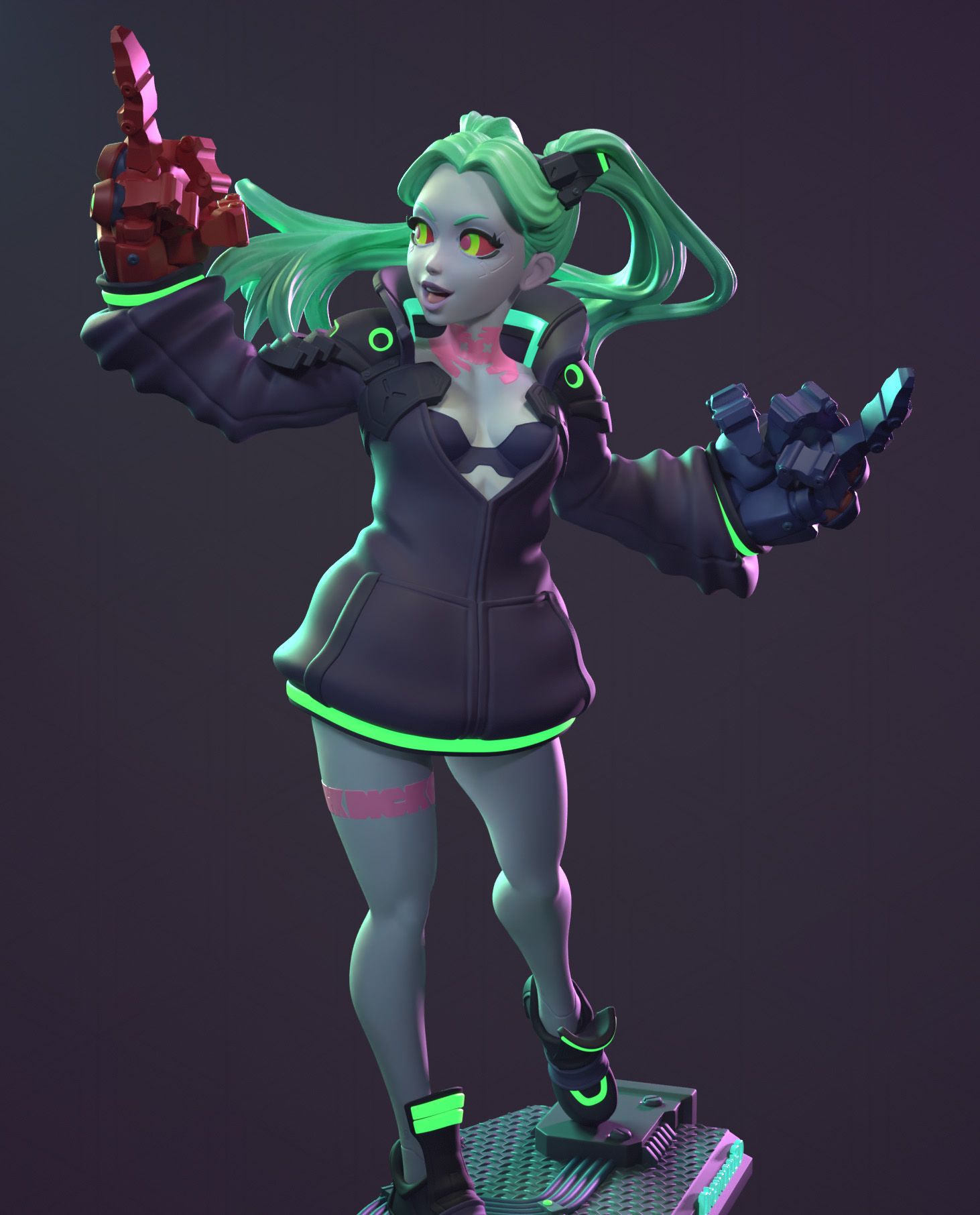 Rebecca Statue | Cyberpunk Edgerunners Fan Art by Dinamuuu3d SFW,NSFW 3d printed statue,3d printed,Rebecca Statue ,3d printed figure,nsfw statue,Cyberpunk Edgerunners statue