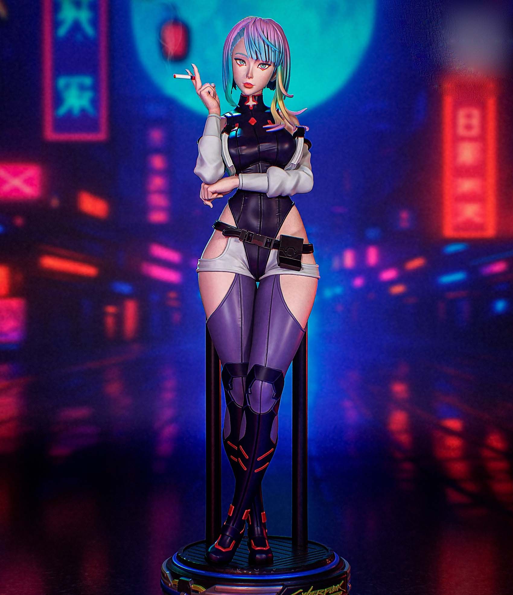 Lucy Statue | Cyberpunk2077 Fan Art by PEACHFIGURE SFW,NSFW 3d printed,3d printed statue,Cyberpunk statue,Lucy statue,nsfw statue