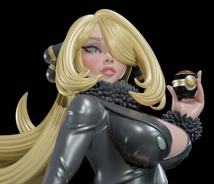 Cynthia Statue | Pokemon Fanart von Digital Dark SFW,NSFW,Futa 3d printed statue,3d printed,nsfw statue,3d printed figure,futa statue,Cynthia Statue,Pokemon Statue,futa figurines,futanari figurines,futanari statue