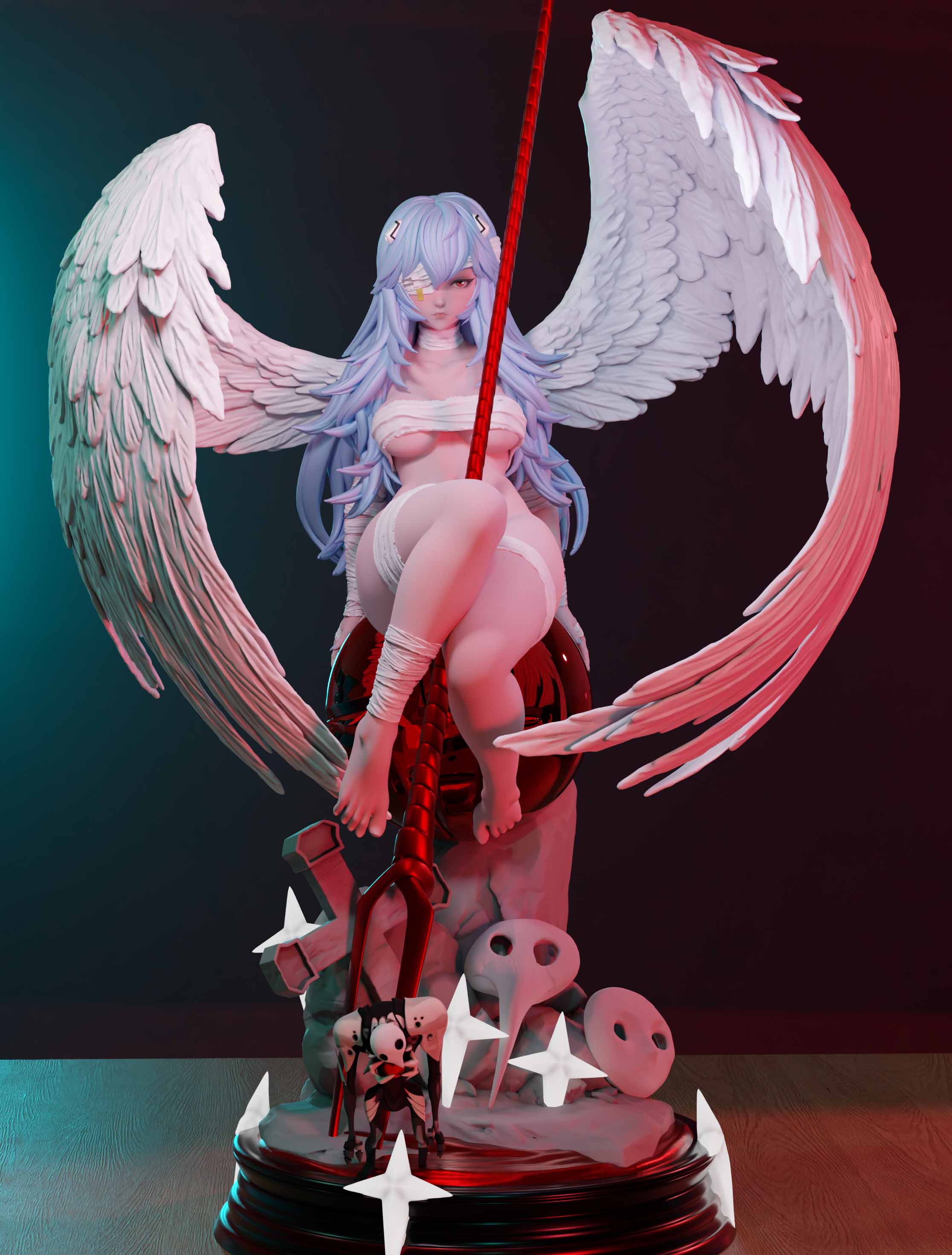 Rei Ayanami Statue | Evangelion Fan Art by Momoji3d SFW,NSFW 3d printed,3d printed statue,nsfw statue,Rei Ayanami statue,Evangelion statue