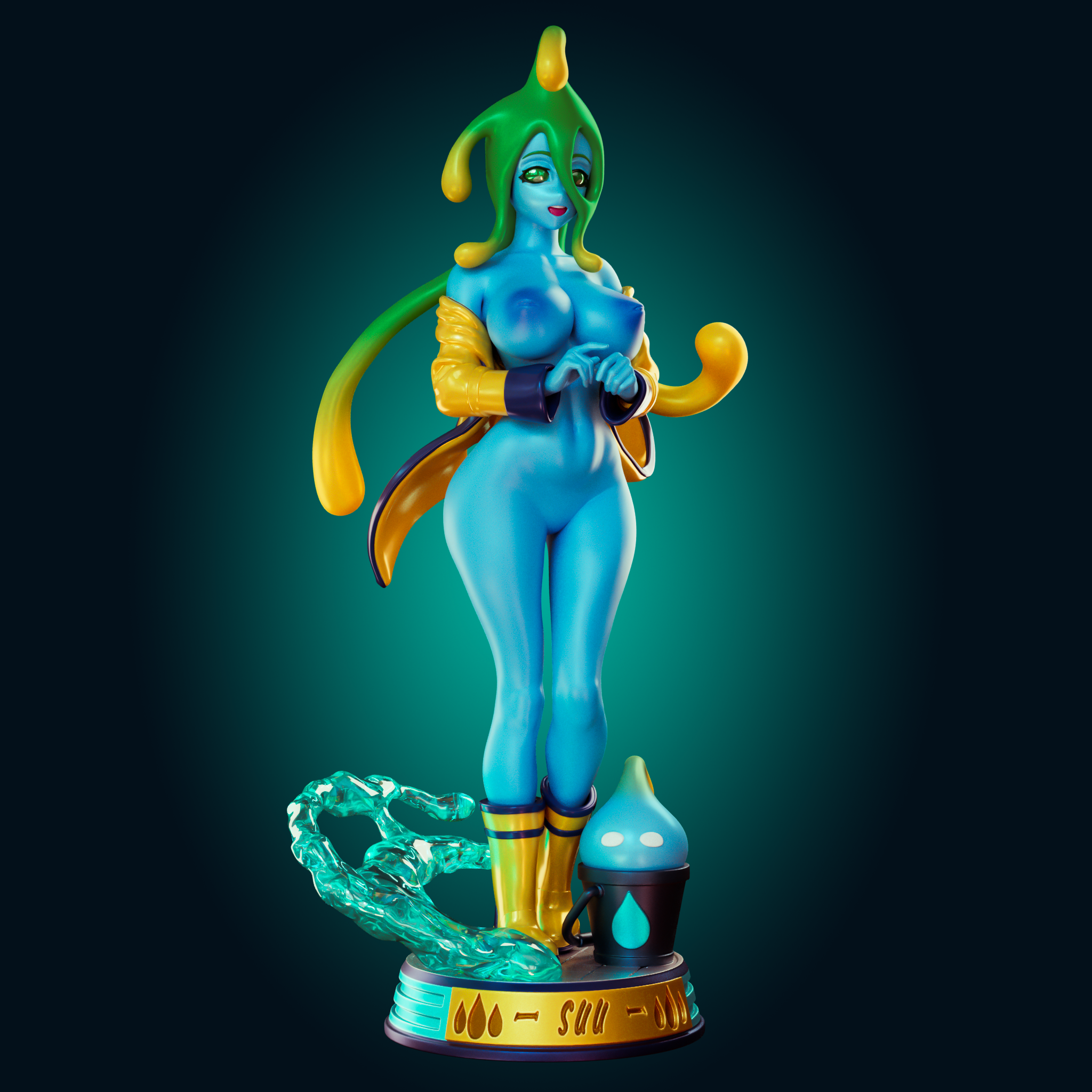 Suu Statue | Monster Musume Fan Art by Officer Rhu SFW,NSFW,Futa 3d printed statue,3d printed,nsfw statue,futa statue,Suu Statue,Monster Musume Statue