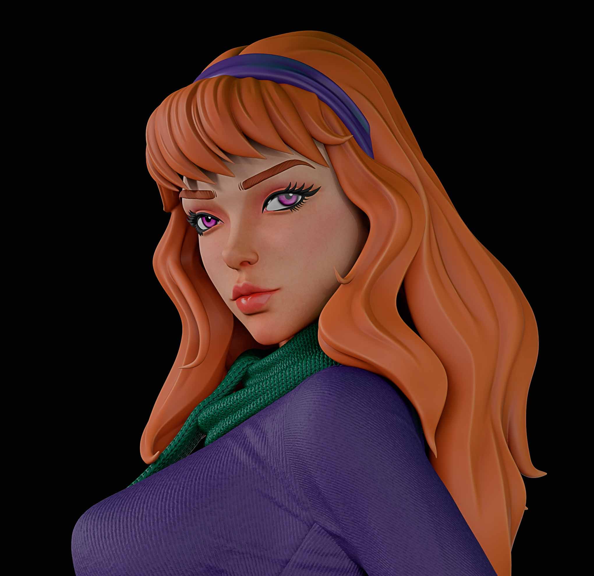 Daphne Statue | Scooby-Doo Fan Art by Momoji3d SFW,NSFW 3d printed statue,3d printed,nsfw statue,Daphne Statue,Scooby-Doo statue