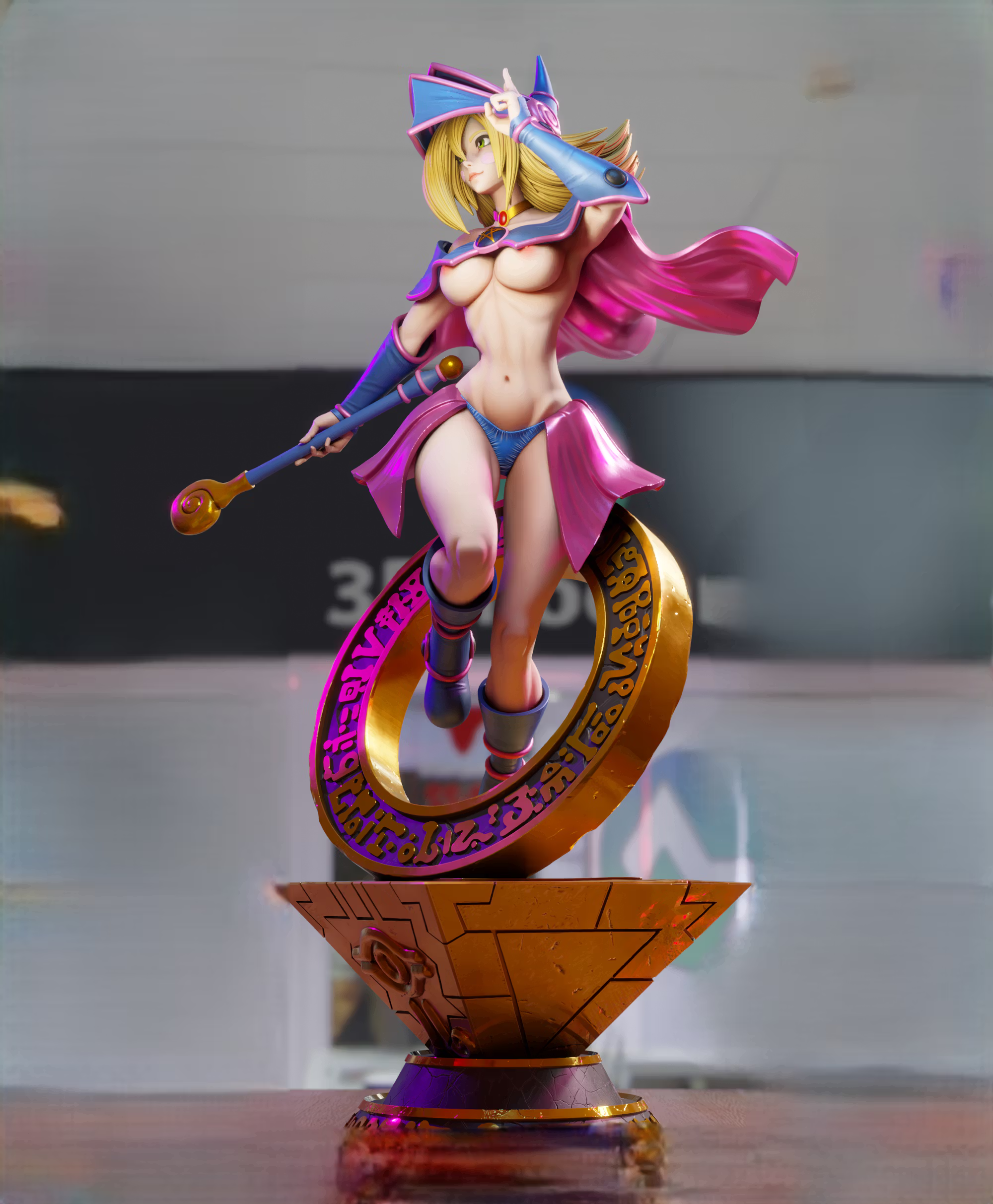 Dark Magician Girl Statue | Yu-Gi-Oh! Fan Art by 3Dmoonn SFW,NSFW 3d printed,3d printed statue,Dark Magician Girl Statue,Yu-Gi-Oh! statue,nsfw statue