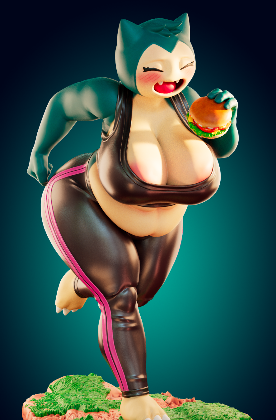 Estatua Snorlax Chubby Furry | Pokémon Fan art por Officer Rhu SFW,NSFW,Futa 3d printed statue,3d printed,3d printed figure,Snorlax Chubby Statue,Pokemon Statue,futa statue,nsfw statue,furry statue