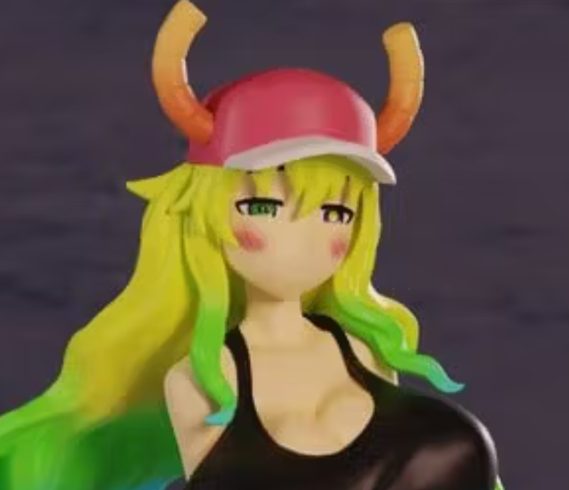 Lucoa Statue | The Maid Dragon Fan Art by PolyBitsArt SFW,NSFW 3d printed statue,3d printed,nsfw statue,3d printed figure,Lucoa statue,The Maid Dragon statue