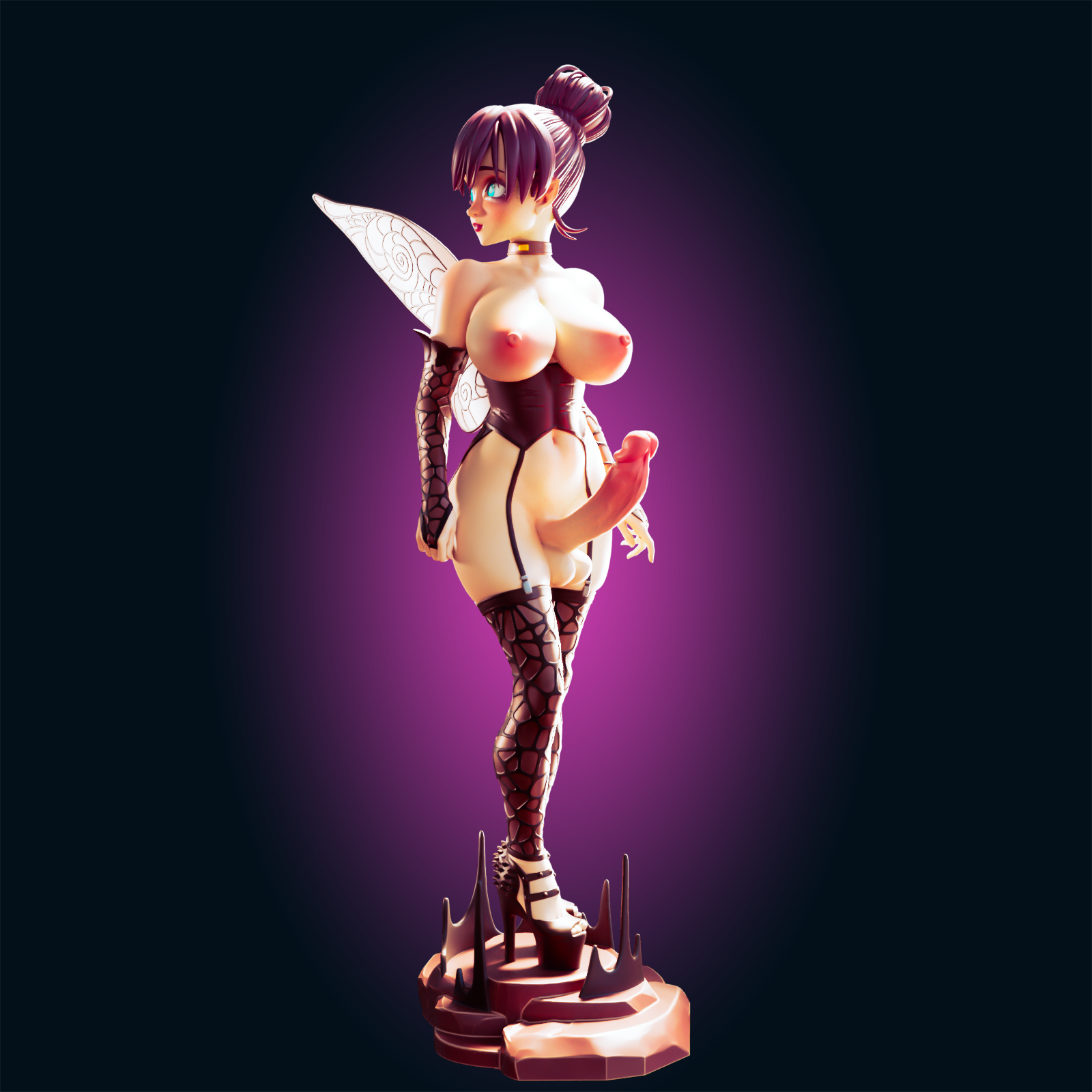 Tinker Bell Goth Girl Statue | Peter Pan Fan Art by Officer Rhu SFW,NSFW,Futa 3d printed,Tinker Bell statue,futa statue,Peter Pan statue,furry statue,nsfw statue