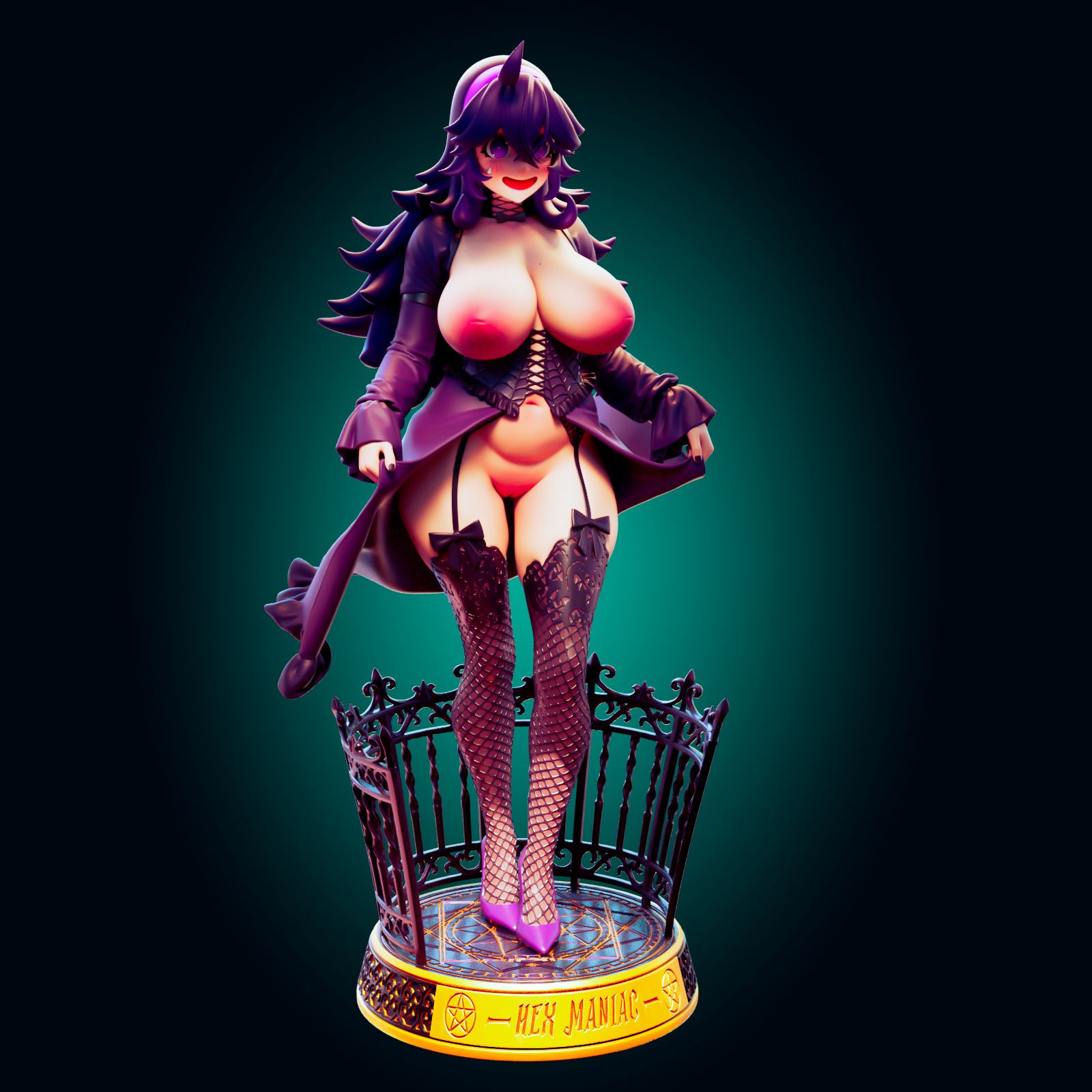 Hex Maniac Ultra Thicc Statue | Pokémon Fan Art by Officer Rhu SFW,NSFW,Futa 3d printed,Hex Maniac statue,futa statue,pokemon statue,furry statue,nsfw statue