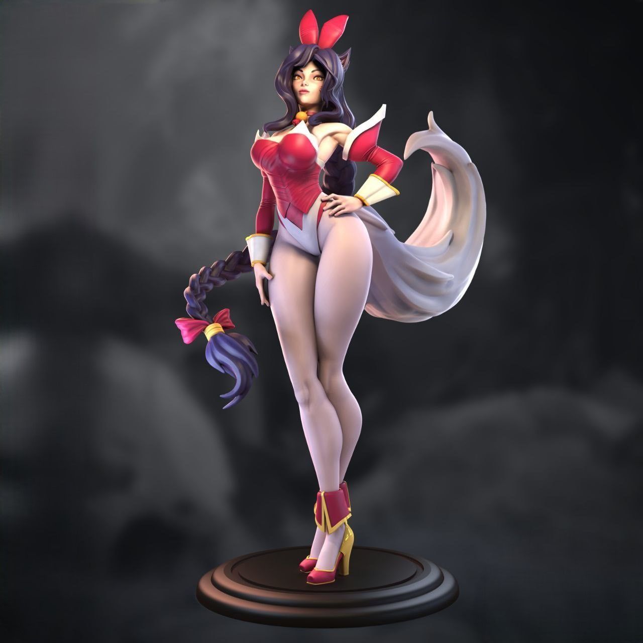 Ahri Bunny Statue | League of Legends Fan Art by Azerama SFW,NSFW 3d printed,3d printed statue,nsfw statue,Ahri Bunny statue,league of legends statue