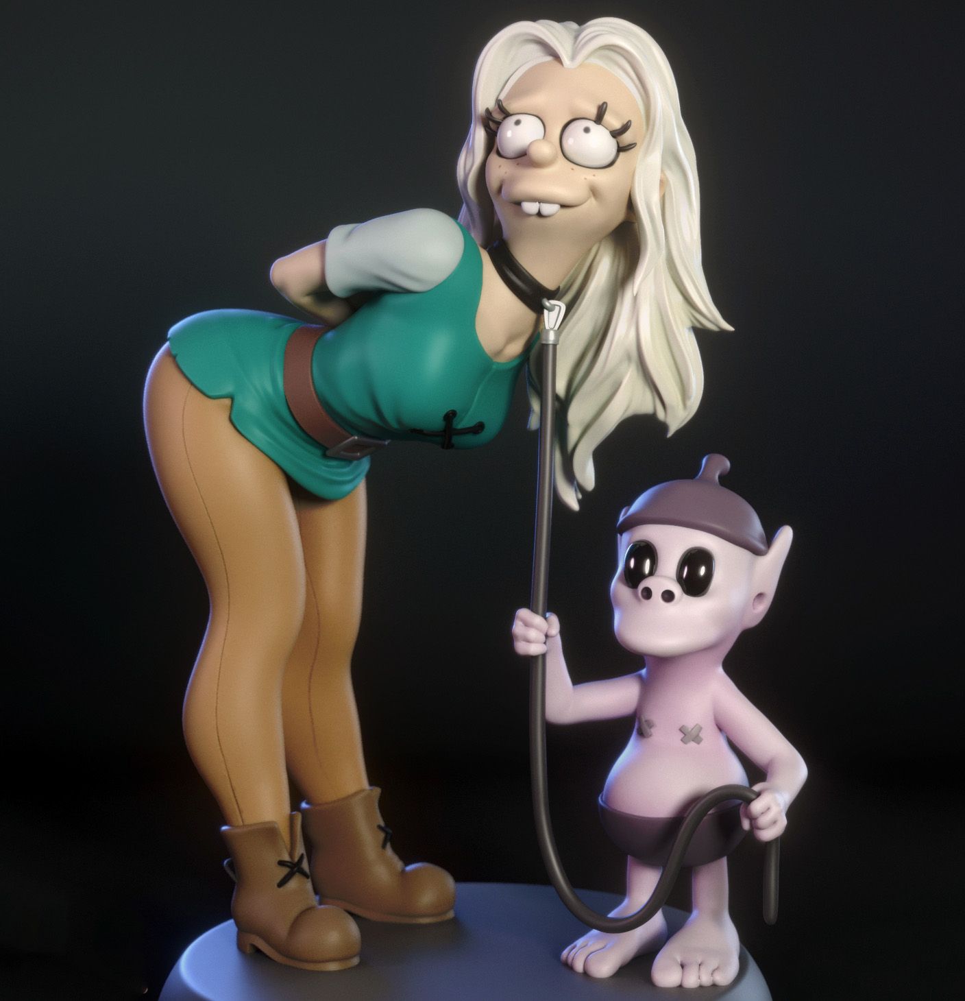 Queen Bean Statue | Disenchantment Fan Art by TorridaMinis SFW,NSFW 3d printed,3d printed statue,nsfw statue,3d printed figure,Disenchantment Statue,Queen Bean Statue
