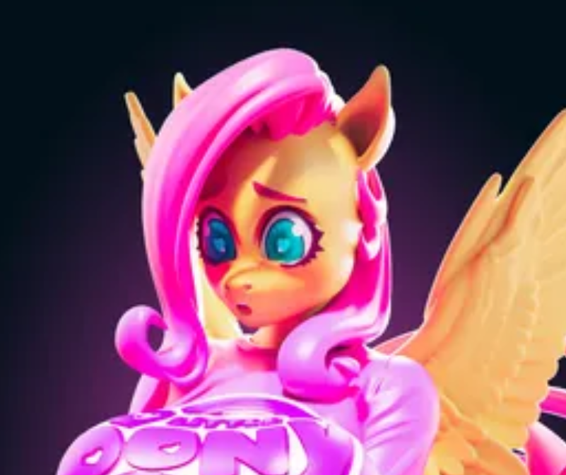 Fluttershy Pony Statue | My Little Pony Fan Art by Officer Rhu SFW,NSFW,Futa 3d printed statue,3d printed,nsfw statue,futa statue,Fluttershy Pony Statue,My Little Pony Statue