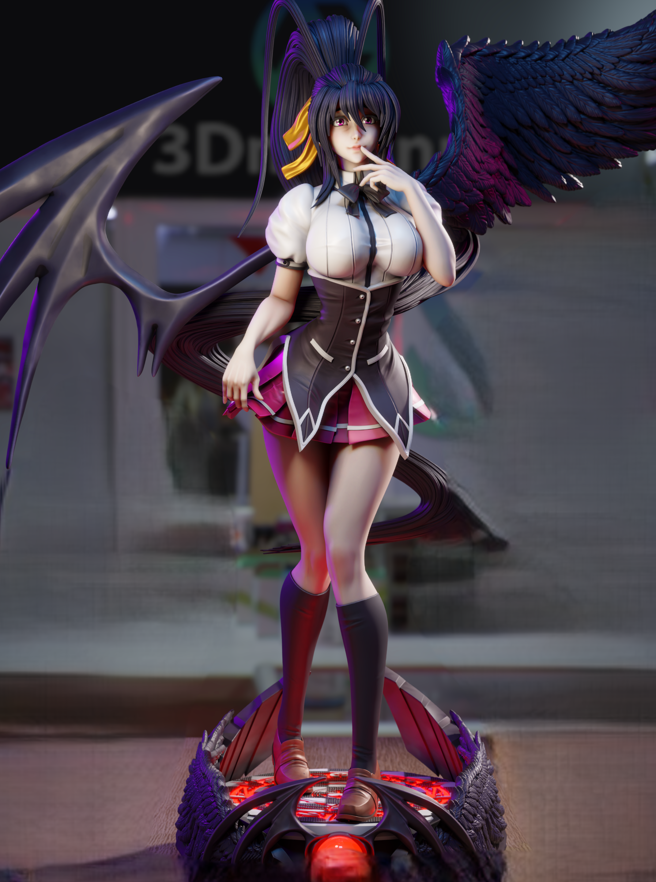 Akeno Himejima Statue | High School DxD Fan Art by 3Dmoonn SFW,NSFW 3d printed,3d printed statue,Akeno Himejima Statue,High School DxD statue,nsfw statue