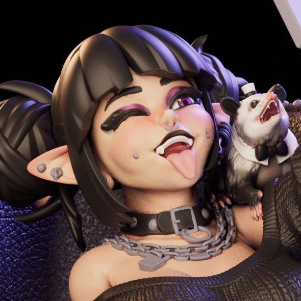 Busty Goth Girlfriend Statue | Original Fan Art by Jigglystix SFW,NSFW,Futa 3d printed statue,3d printed,nsfw statue,3d printed figure,futa statue,Busty Goth Girlfriend Statue,Original Statue,futa figurines,futanari figurines,futanari statue