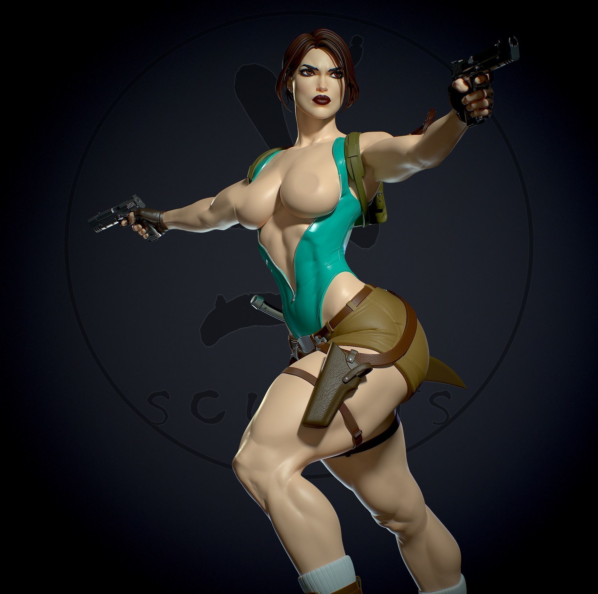 Lara Croft Statue | Tomb Raider Fan Art by Yan H SFW,NSFW null