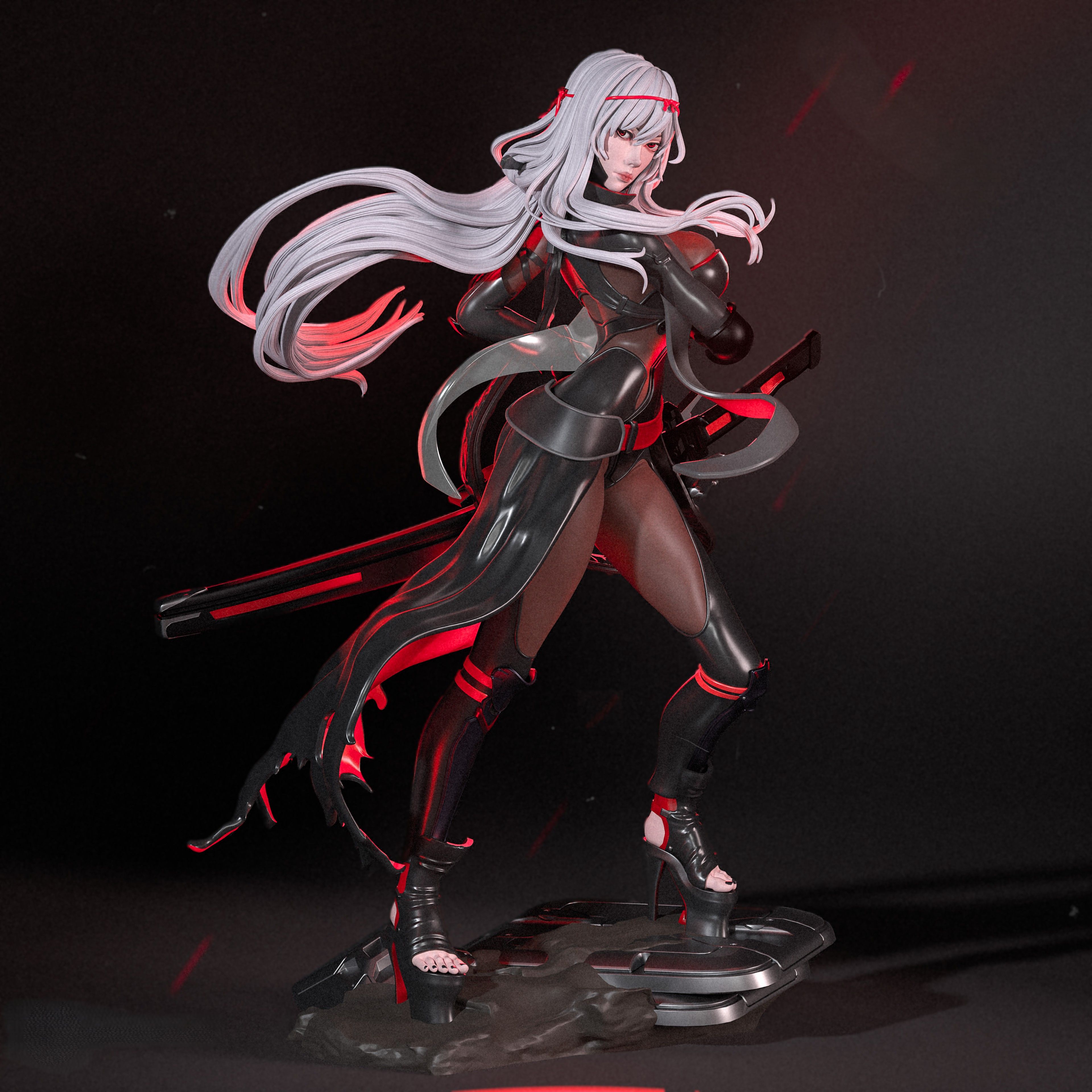 Scarlet Black Shadow Statue | NIKKE Fan Art by Nympha3D SFW,NSFW 3d printed statue,nsfw statue,Scarlet Black Shadow statue,NIKKE,3d printed figure,3d printed