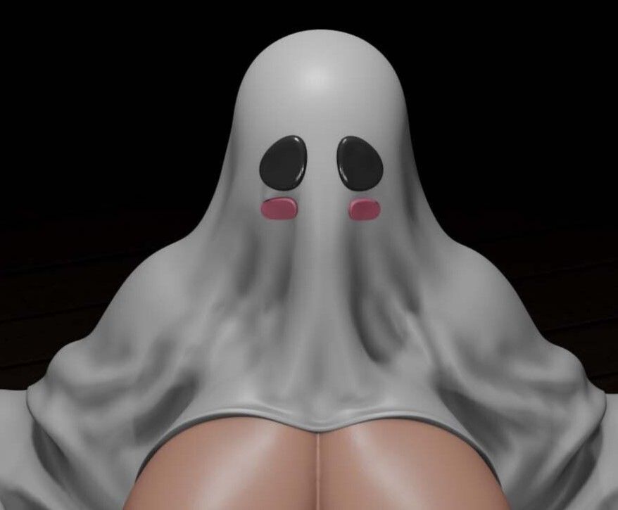 Boo Ghost Girl Statue | Original Fan Art by Digital Dark SFW,NSFW,Futa 3d printed statue,3d printed,Boo Ghost Girl statue,nsfw statue,futa statue,3d printed figure