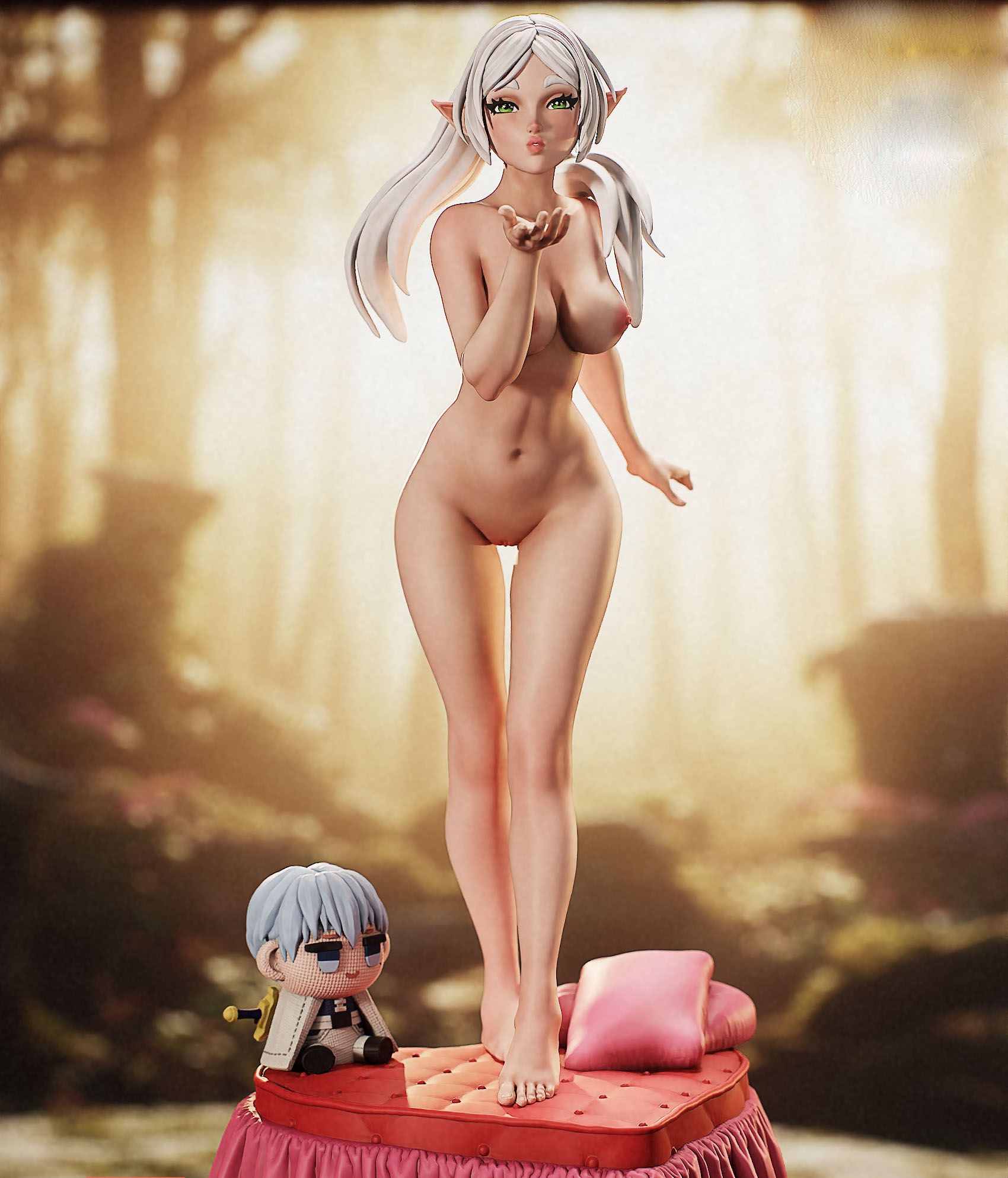 Frieren Statue | Frieren: Beyond Journey's End Fan Art by PEACHFIGURE SFW,NSFW 3d printed,3d printed statue,Frieren Statue,Frieren: Beyond Journey's End statue,nsfw statue