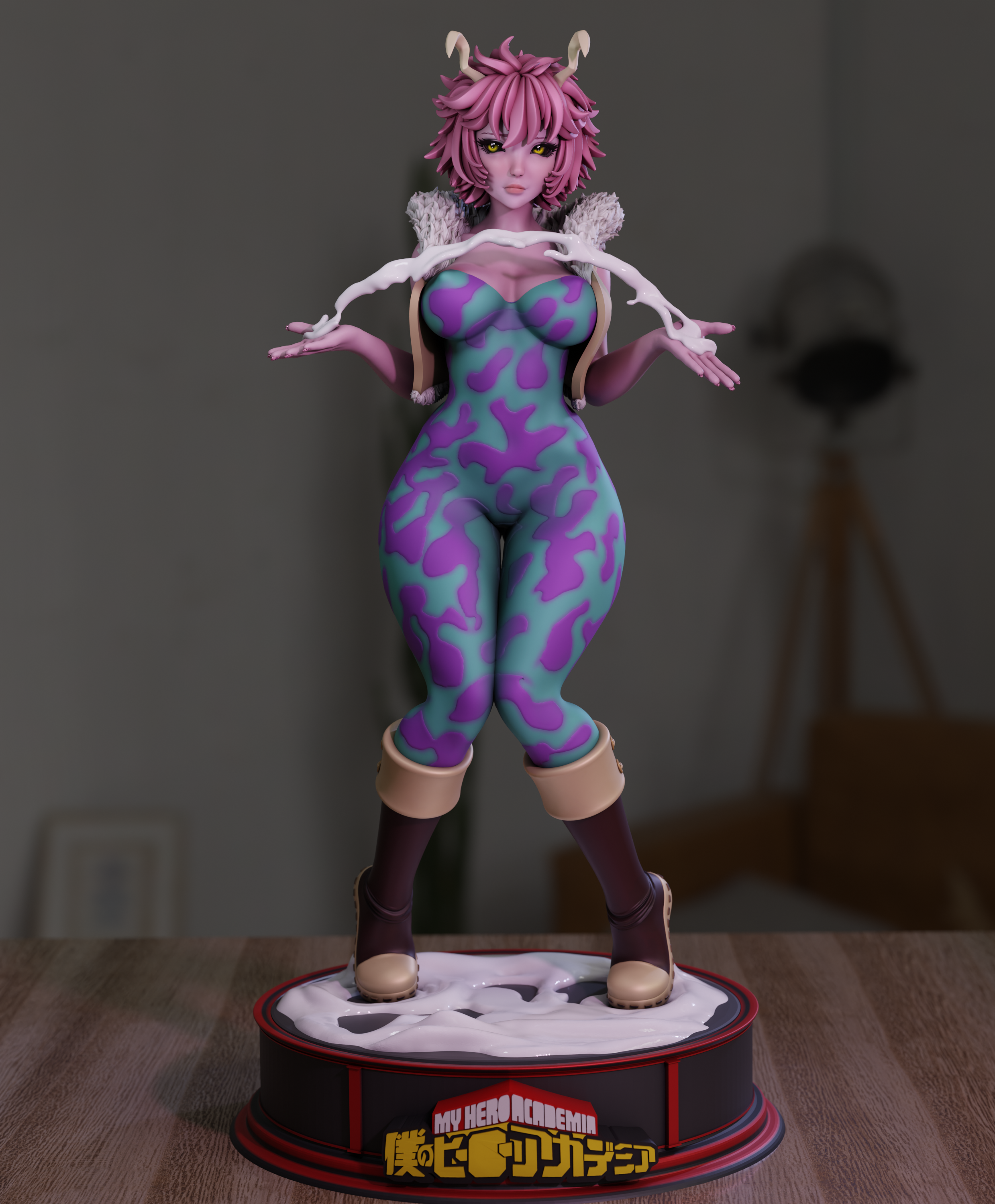 Mina Ashido Statue | My Hero Academia Fan Art by Momoji3d SFW,NSFW 3d printed,3d printed statue,nsfw statue,Mina Ashido statue,My Hero Academia statue