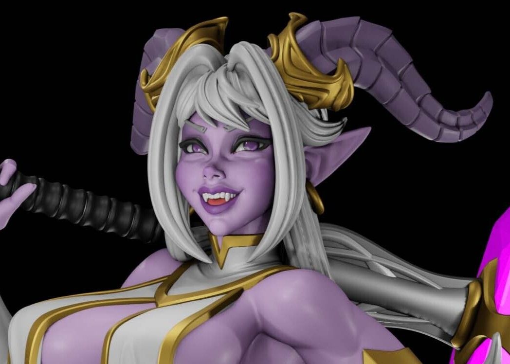 Estatua Draenei Girl | World of Warcraft Fan Art por Digital Dark SFW,NSFW,Futa 3d printed statue,3d printed,nsfw statue,futa statue,3d printed figure,Draenei Girl Statue