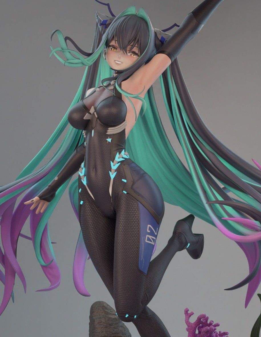 Siren Statue | NIKKE Fan Art by Rubim SFW 3d printed statue,Siren statue,NIKKE,3d printed figure,3d printed