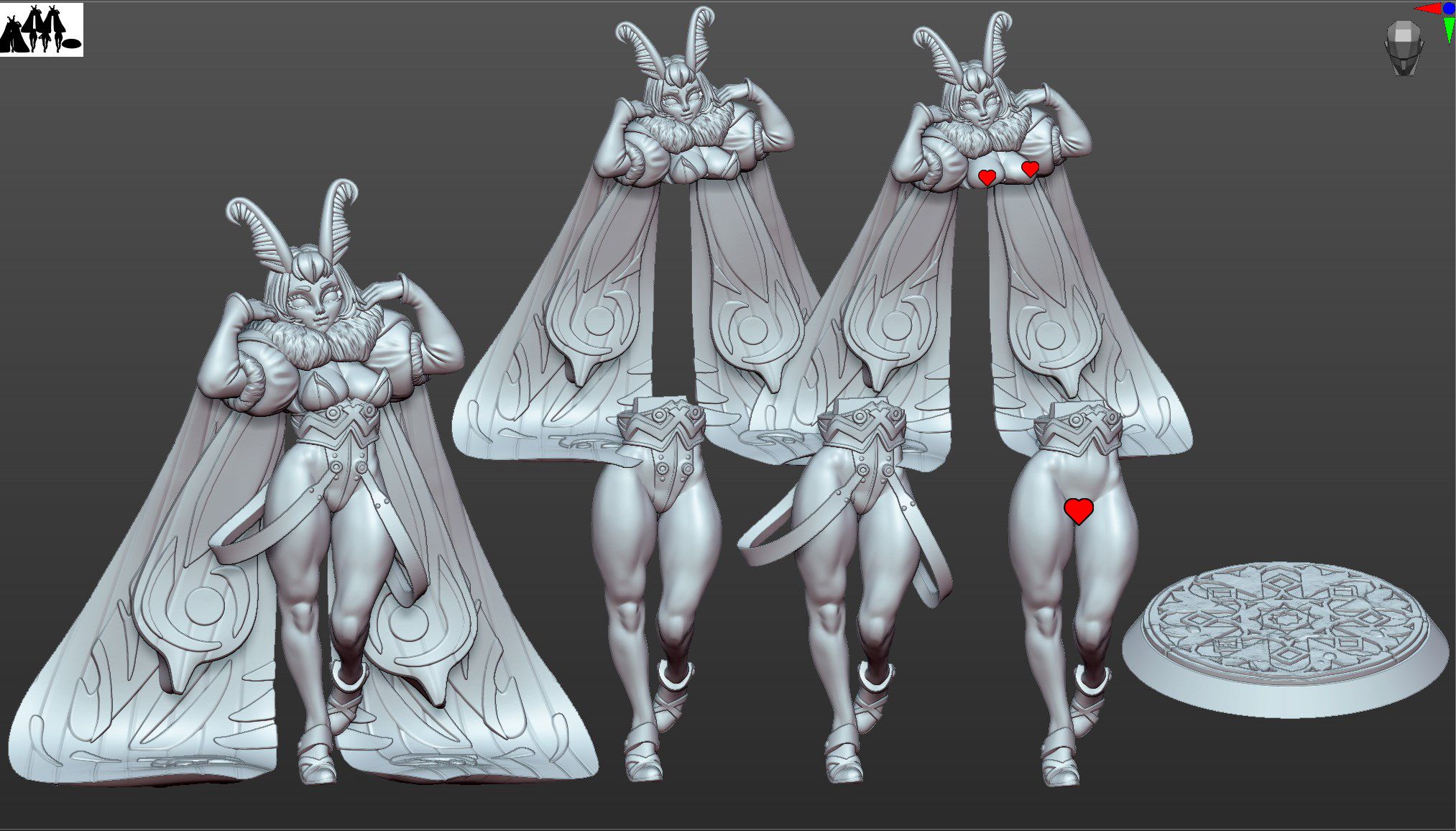 Mothara Kaiju Girl Miniature | DnD Fan Art by Gaz Minis SFW,NSFW 3d printed,miniature,dnd miniature,Mothara Kaiju Girl,3d printed miniature,nsfw miniature