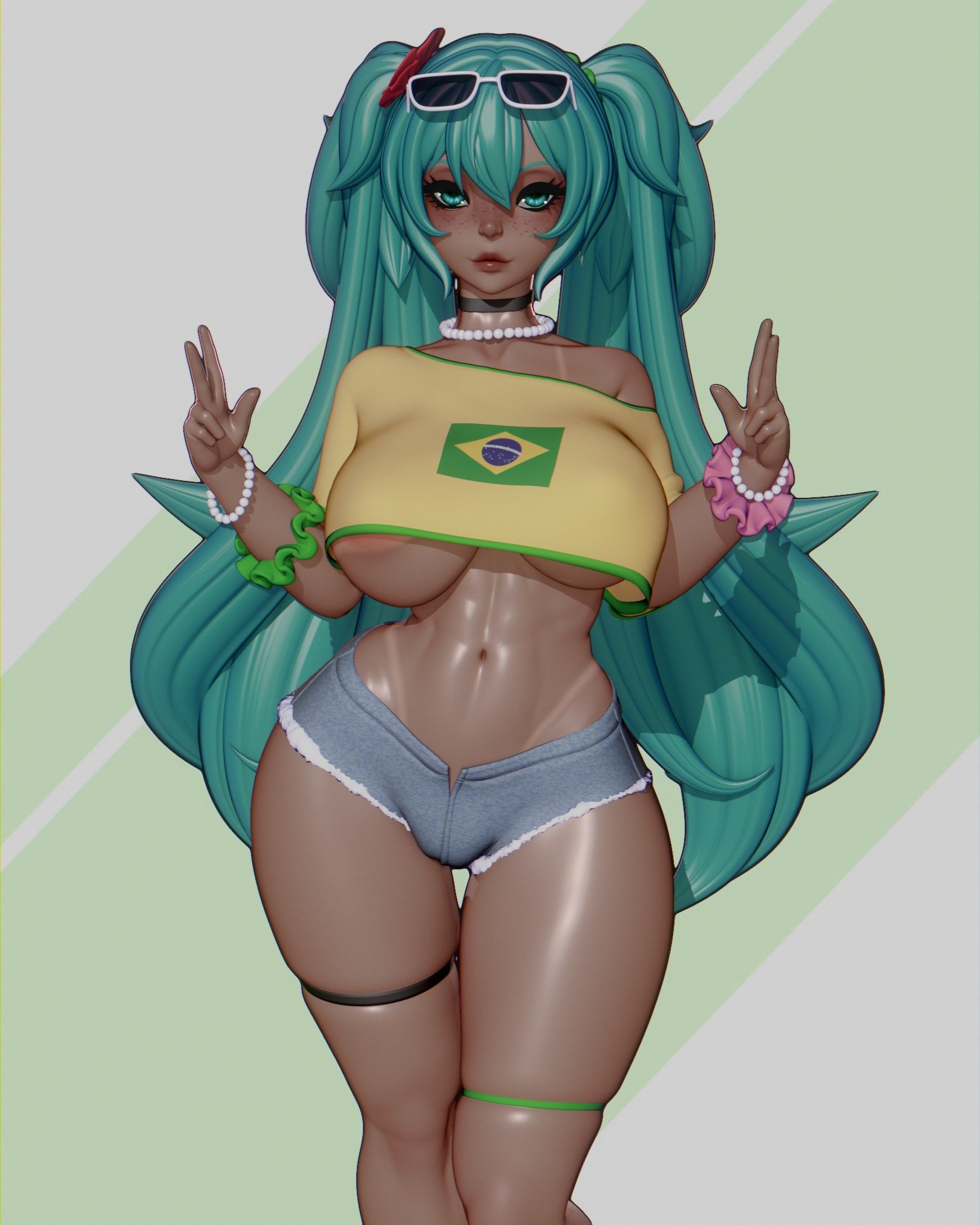 Hatsune Miku Brazilian Statue | Vocaloid Fan Art by Rushzilla SFW,NSFW 3d printed statue,3d printed,3d printed figure,Zenless Zone Zero Statue,Hatsune Miku Brazilian Statue,nsfw statue