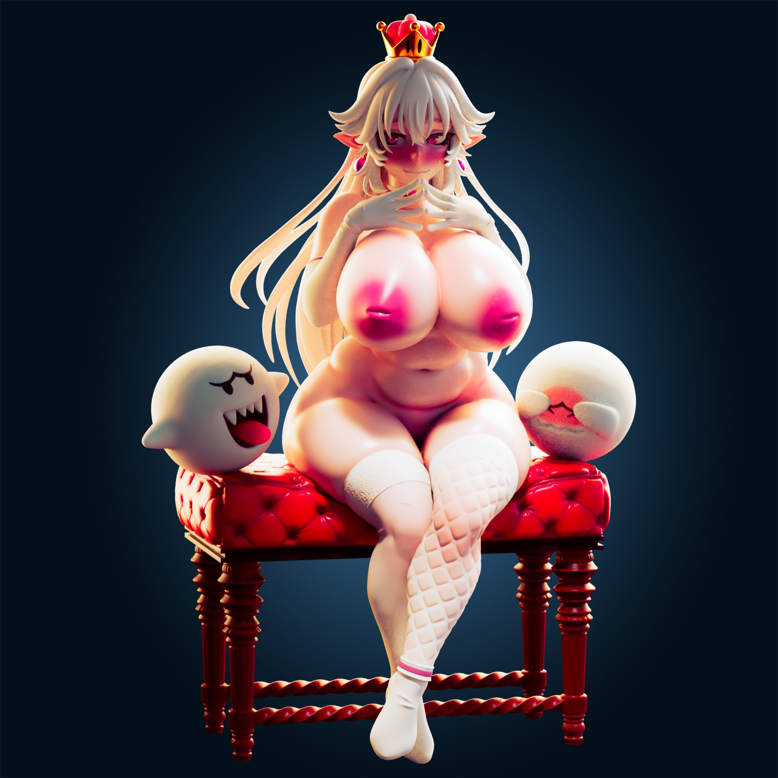 Princess Booette Shy & Chubby Statue | Super Mario Fan Art by Officer Rhu SFW,NSFW,Futa 3d printed,Princess Booette statue,futa statue,Super Mario statue,furry statue,nsfw statue