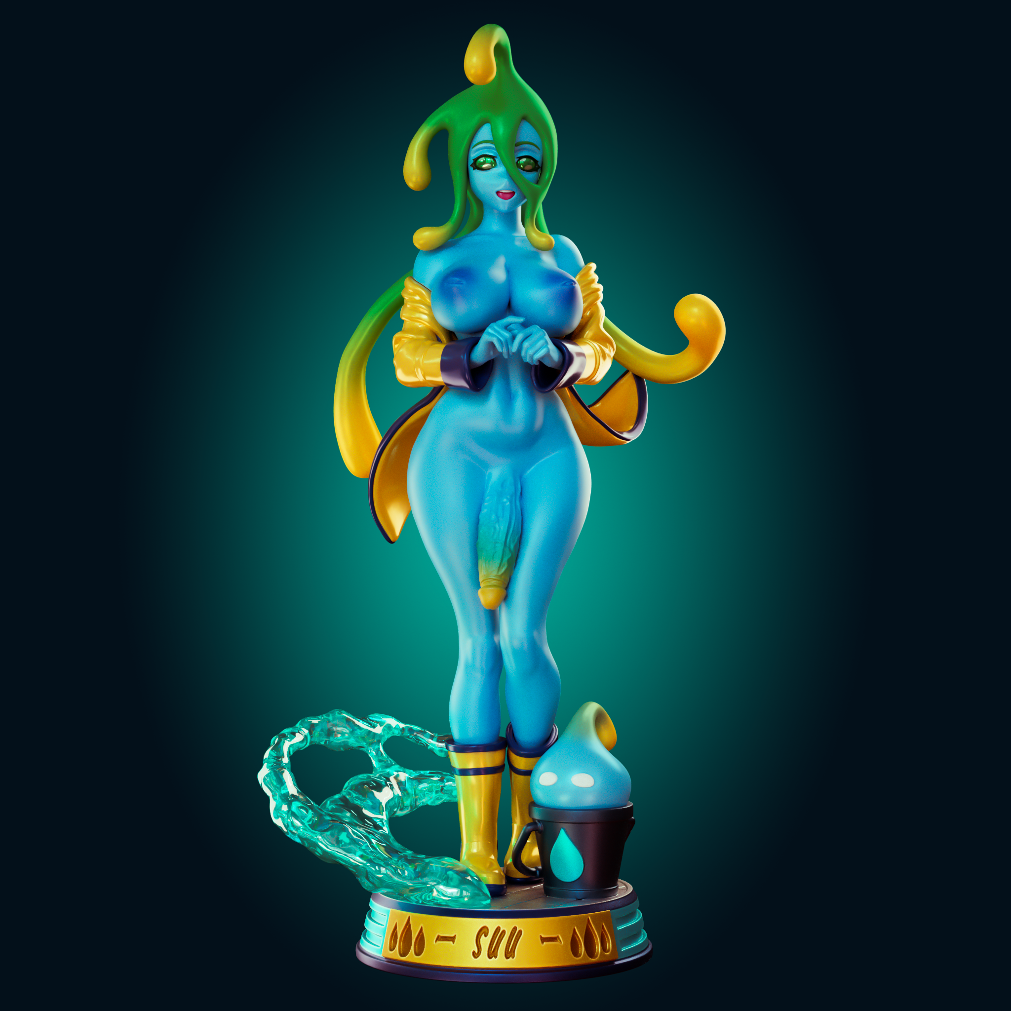 Suu Statue | Monster Musume Fan Art by Officer Rhu SFW,NSFW,Futa 3d printed statue,3d printed,nsfw statue,futa statue,Suu Statue,Monster Musume Statue