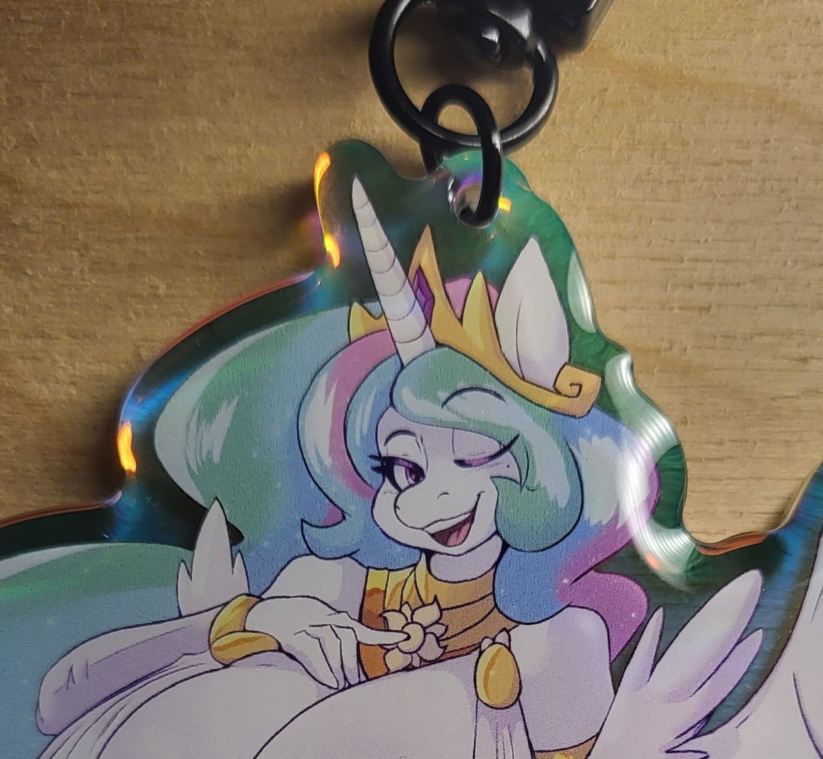 Princess Celestia V3 Furry Keychain | My Little Pony Acrylic Keychain SFW My Little Pony,Princess Celestia Keychain,furry keychain,sfw keychain
