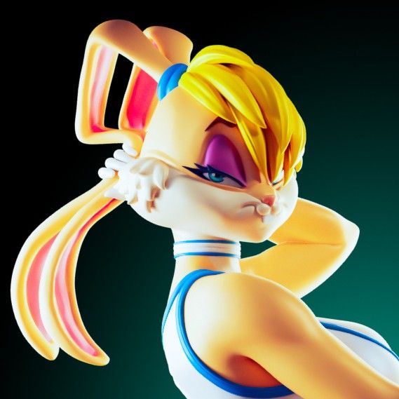 Lola Bunny Furry Curvy Statue | Looney Tunes Fan Art by Officer Rhu SFW,NSFW,Futa 3d printed,Lola Bunny statue,futa statue,Looney Tunes statue,furry statue,nsfw statue