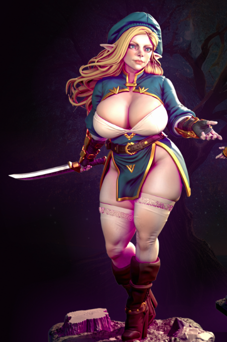 Elbereth the elven scout Miniature | DnD Fan Art by Gaz Minis SFW,NSFW 3d printed,miniature,dnd miniature,Elbereth the elven scout,3d printed miniature,nsfw miniature