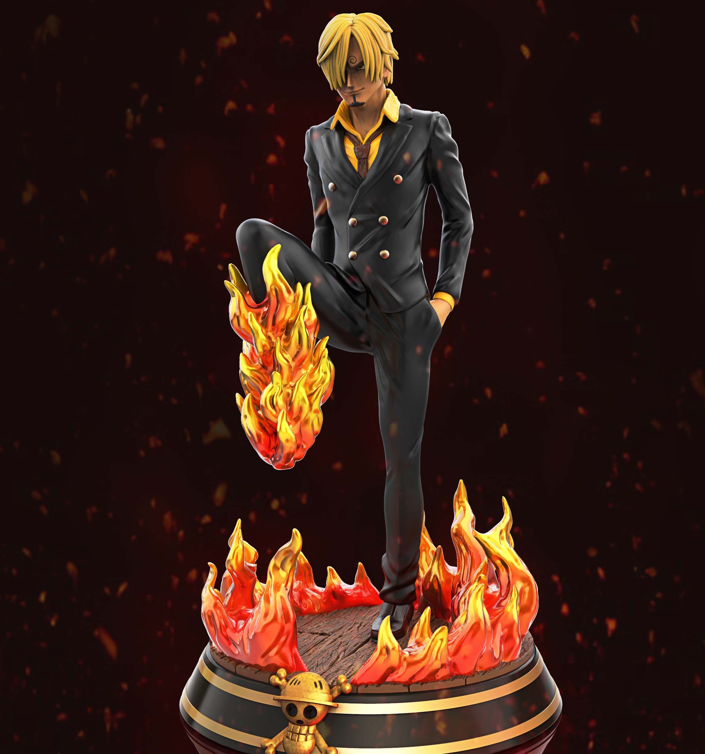 Sanji Statue | One Piece Fan Art by Nacho3dSculptor SFW 3d printed,3d printed statue,3d printed figure,Sanji statue,One Piece statue,nsfw statue
