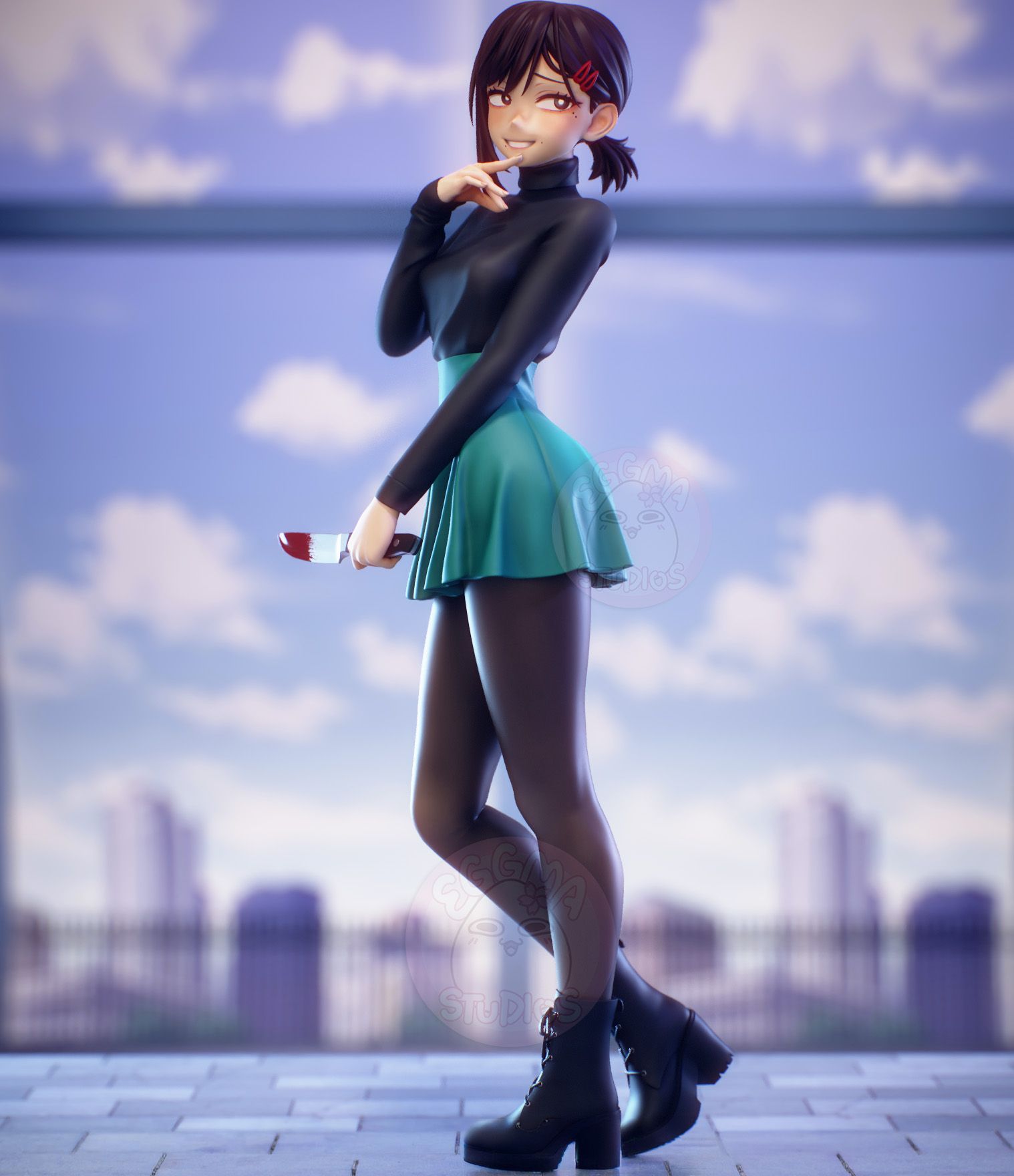 Estatua Kobeni Higashiyama| Chainsaw Man Fan art por EggmaStudios SFW,NSFW 3d printed statue,3d printed,3d printed figure,Kobeni Higashiyama Statue,Chainsaw Man Statue,nsfw statue