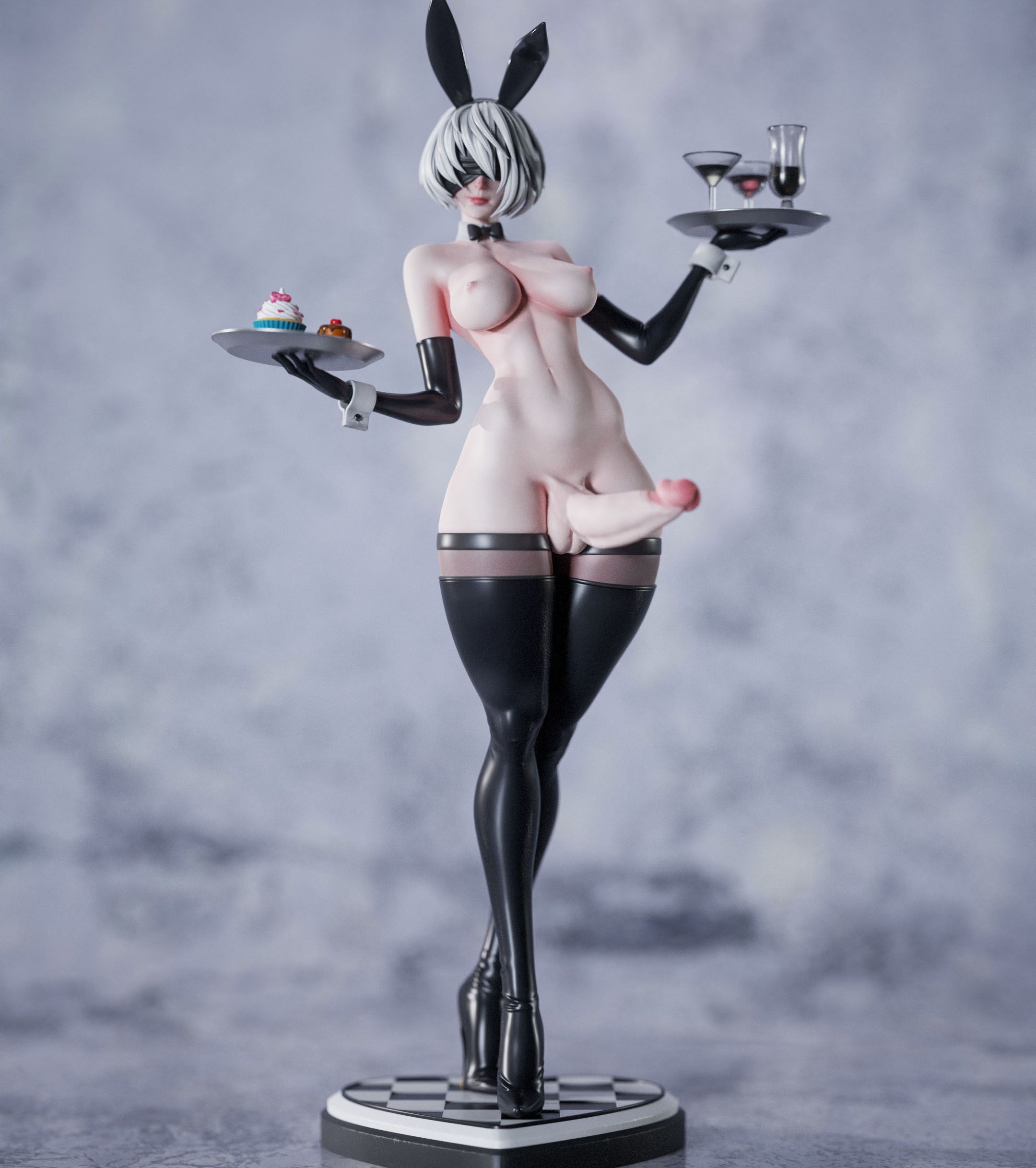 2B NieR Bunny Suit Statue | NieR: Automata Fan Art by Gatsu SFW,NSFW,Futa 3d printed statue,3d printed,nsfw statue,futa statue,2B NieR Statue,NieR: Automata statue,futa figurines,futanari figurines,futanari statue